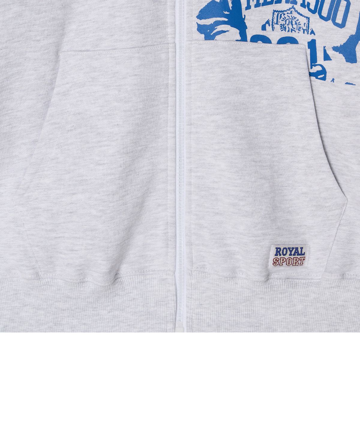 미나수(MENASOO) Round Neck Running Zipup Cardigan_White Melange