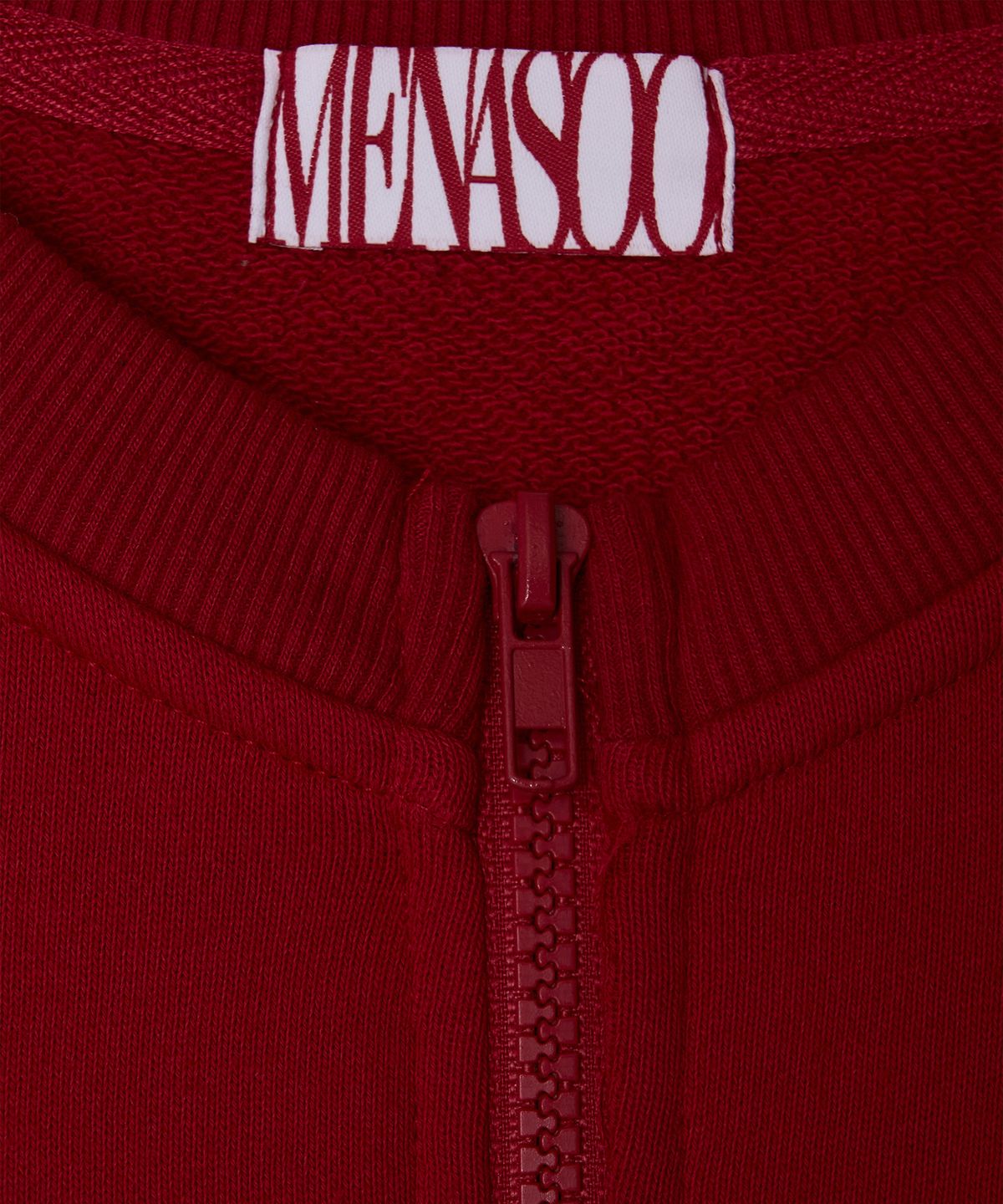 미나수(MENASOO) Round Neck Running Zipup Cardigan_Red