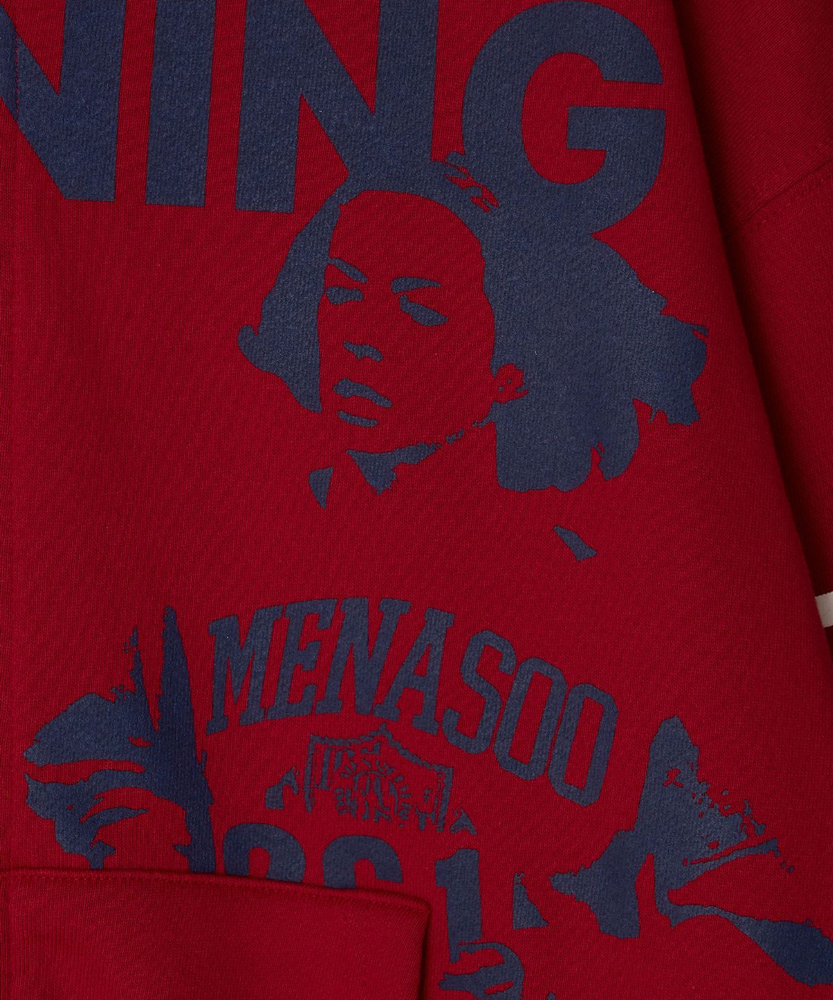 미나수(MENASOO) Round Neck Running Zipup Cardigan_Red
