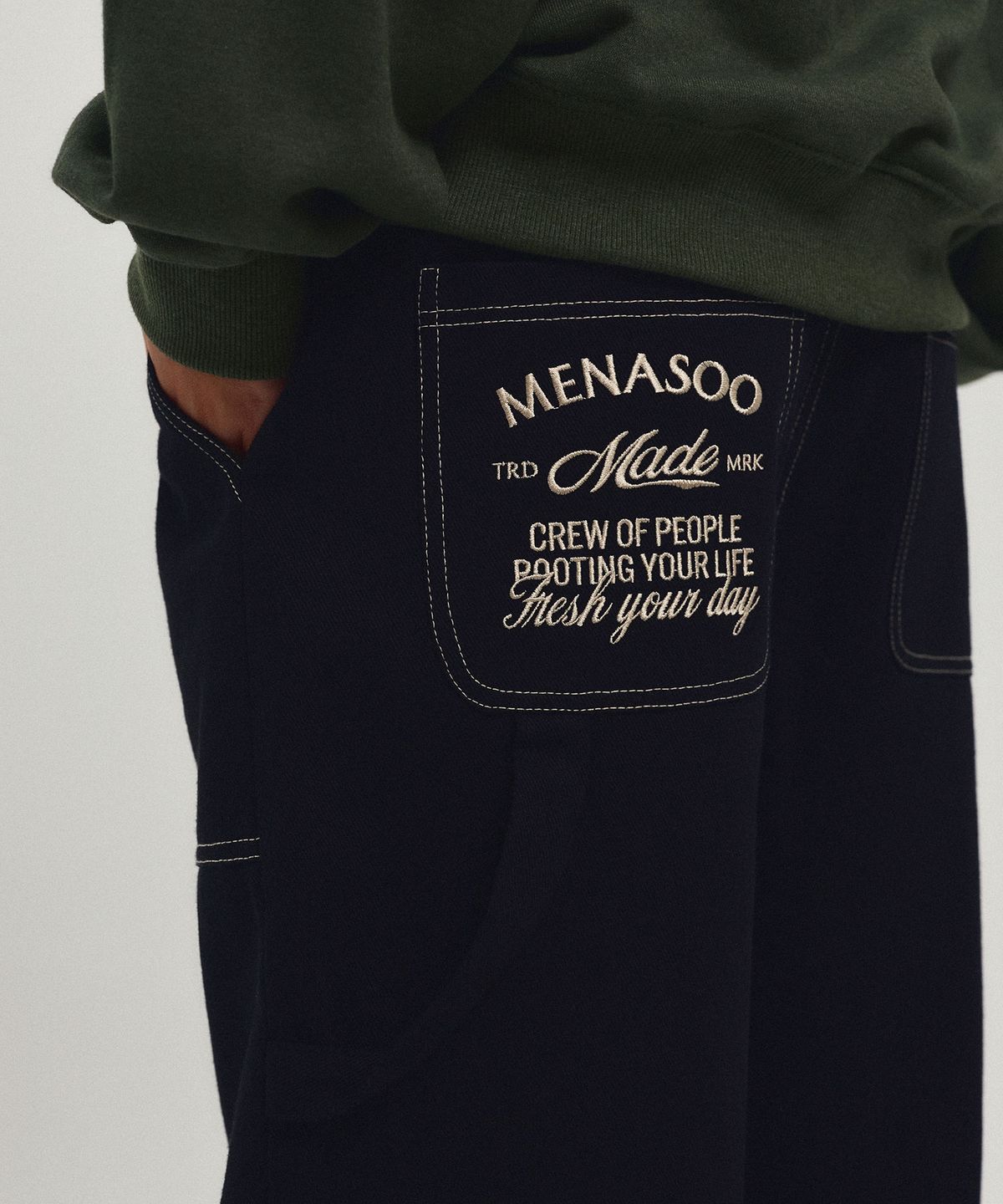 미나수(MENASOO) Washing Cotton Work Pants_Black