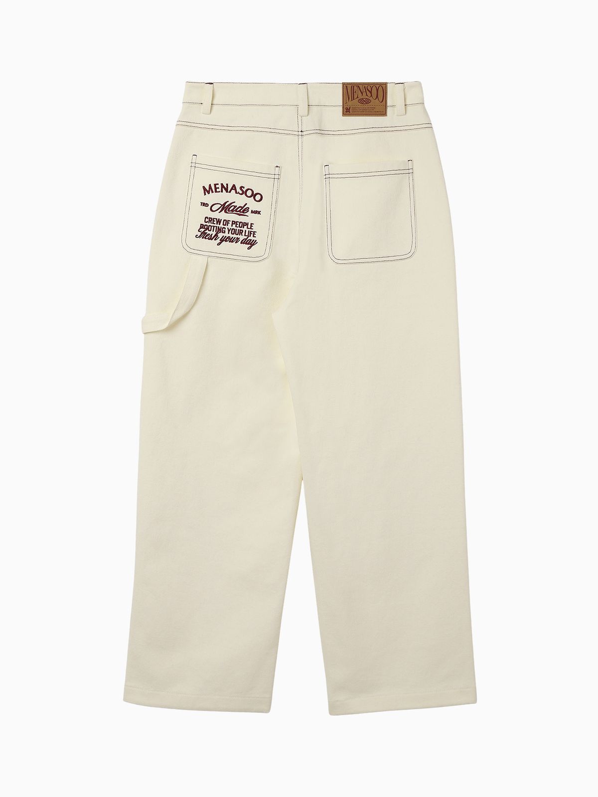 미나수(MENASOO) Washing Cotton Work Pants_Ivory