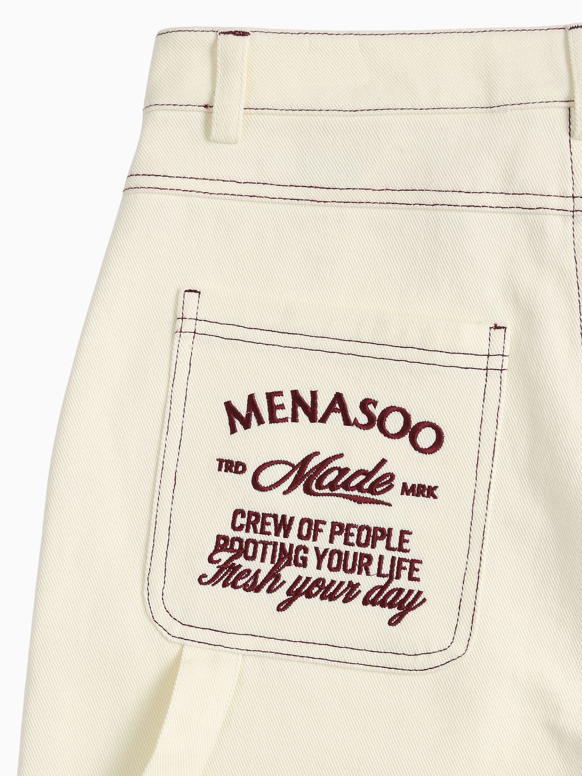 미나수(MENASOO) Washing Cotton Work Pants_Ivory