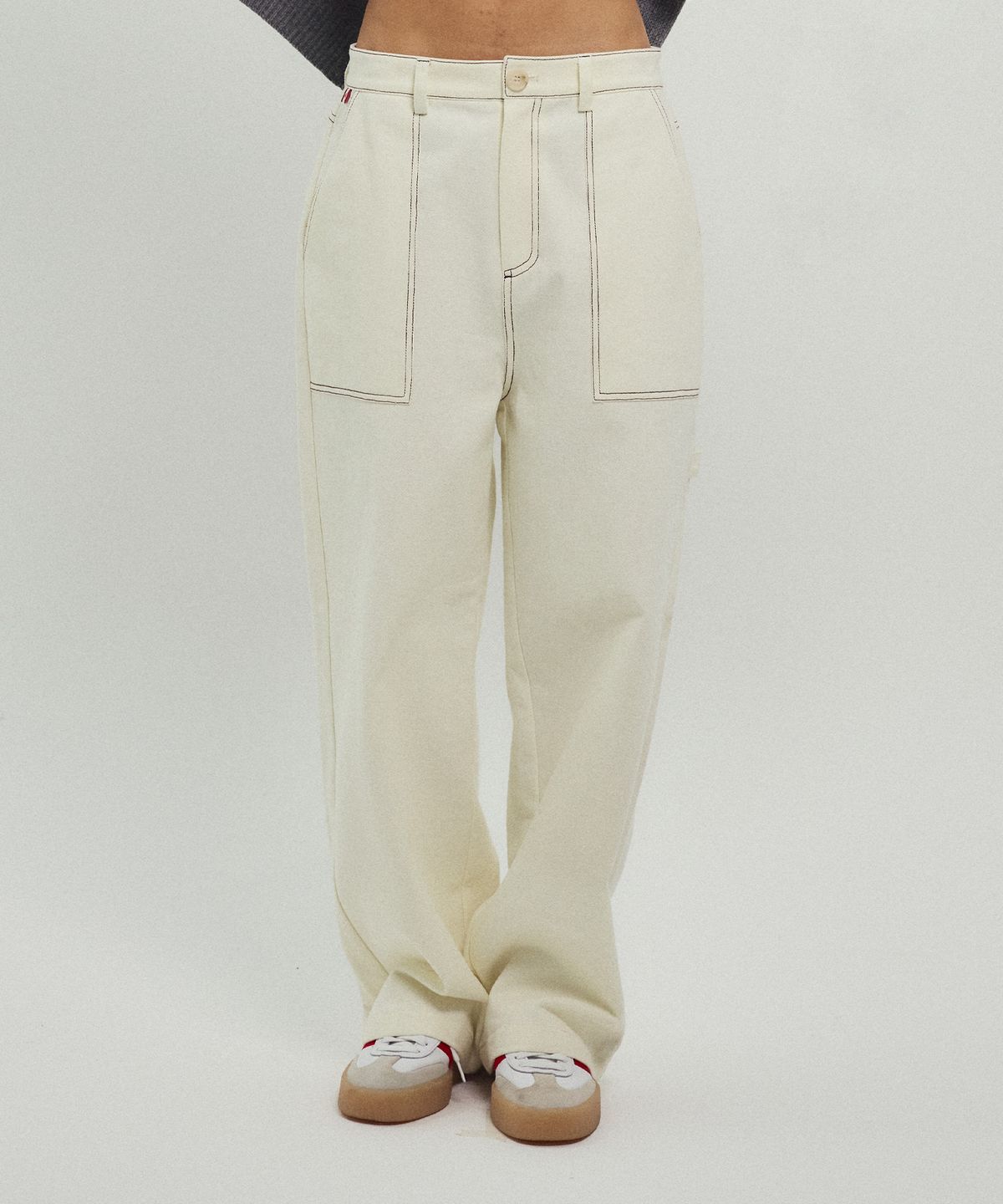 미나수(MENASOO) Washing Cotton Work Pants_Ivory