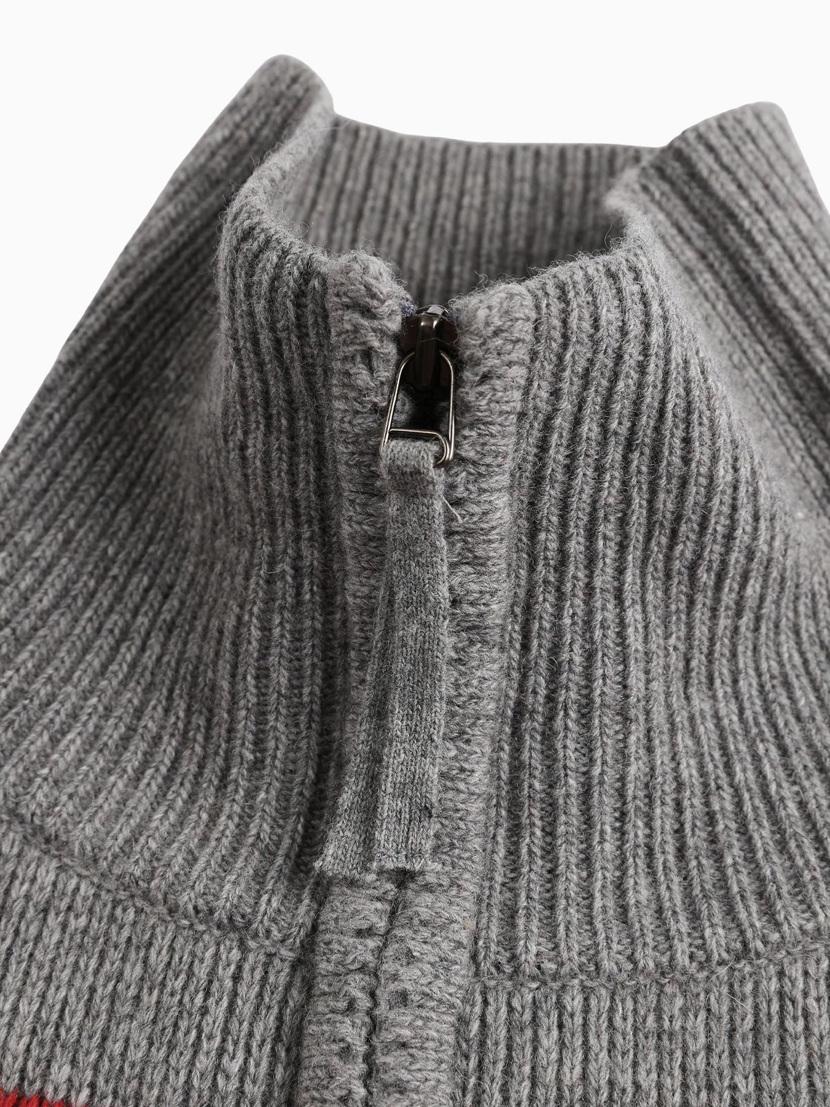 미나수(MENASOO) Zipup Knit Cardigan_Gray