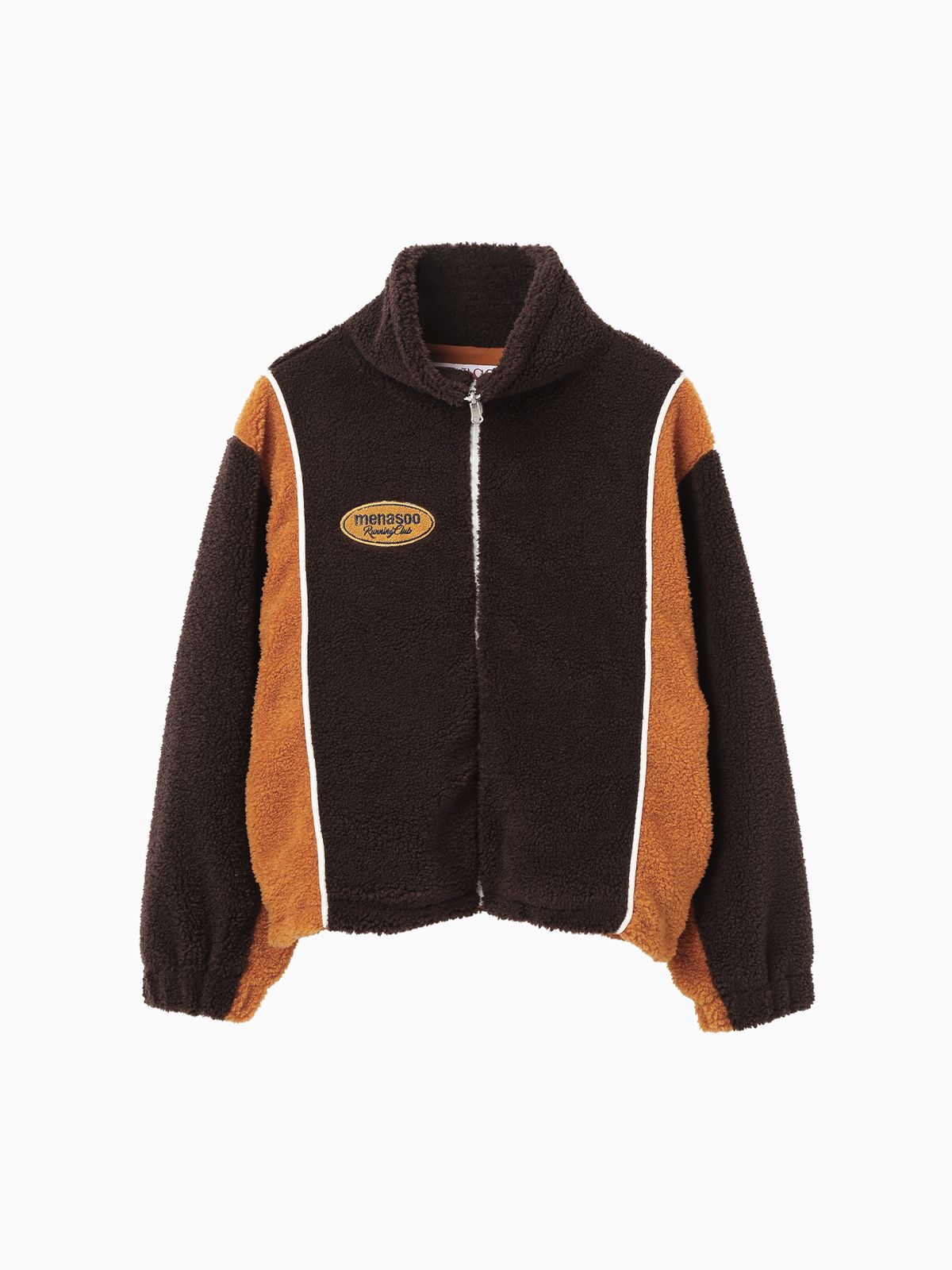미나수(MENASOO) Fleece Color Reversible Jumper_Brown