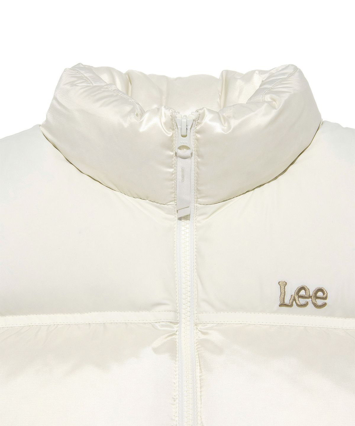 리(LEE) 우먼 릿지 크롭 다운 베스트 아이보리