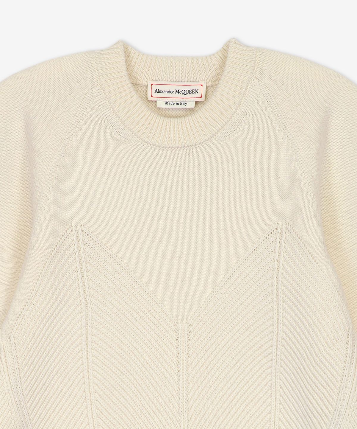 알렉산더 맥퀸(ALEXANDER McQUEEN) 셰브런 맨투맨 - 아이보리 / 798349Q1BAP9004