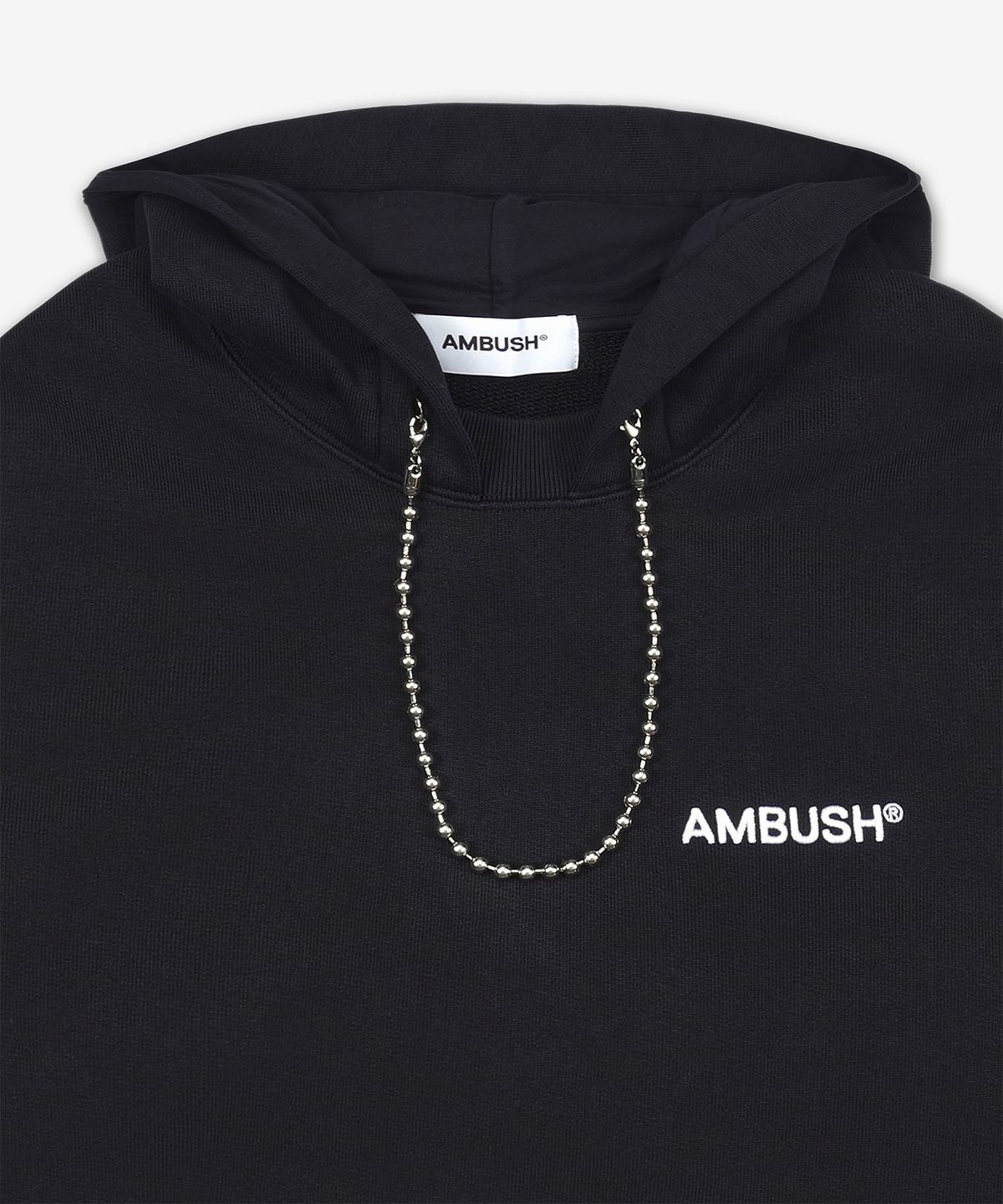 앰부시(AMBUSH) 볼체인 후드 - 블랙 / BMBB001F24FLE0011001