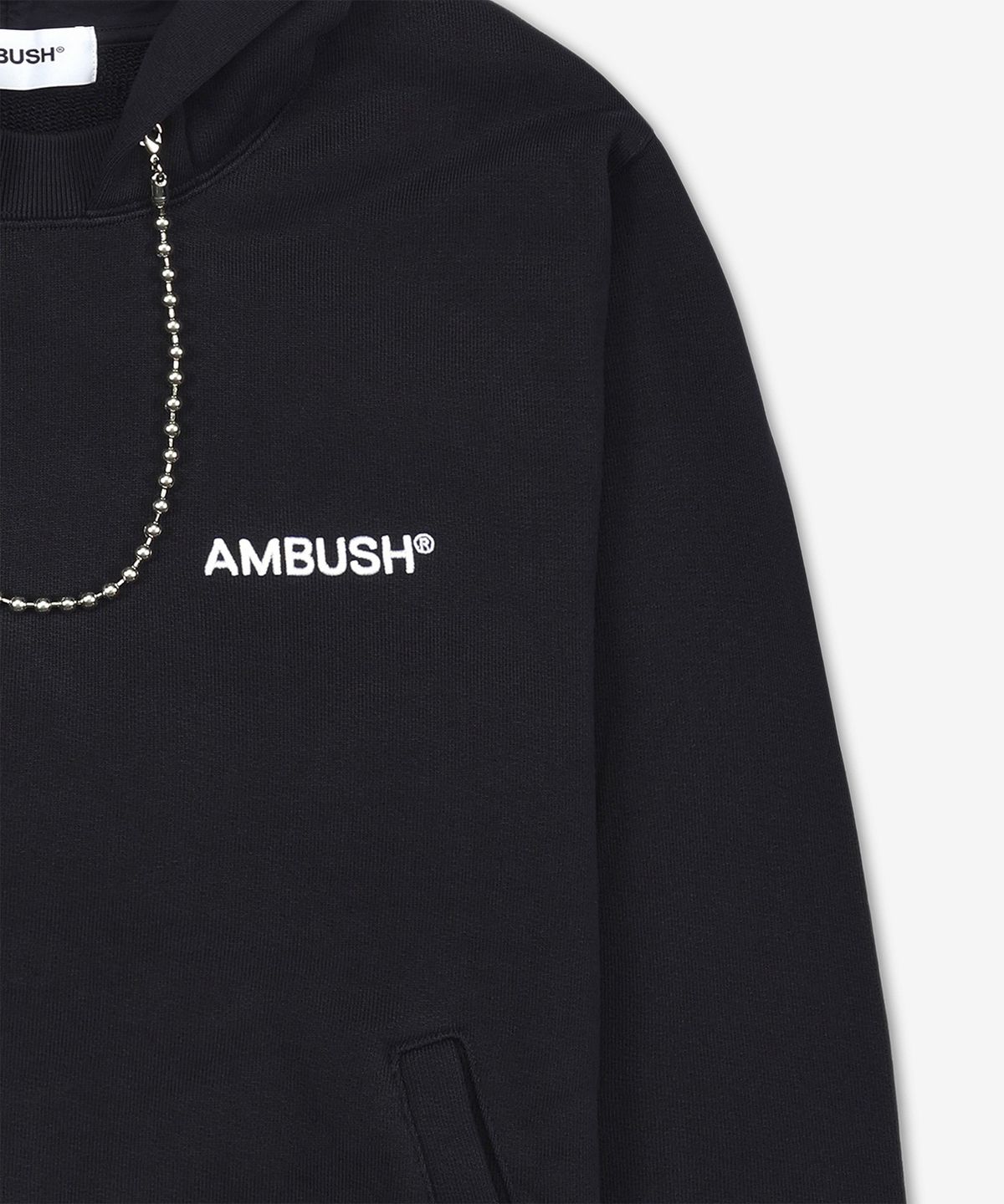 앰부시(AMBUSH) 볼체인 후드 - 블랙 / BMBB001F24FLE0011001