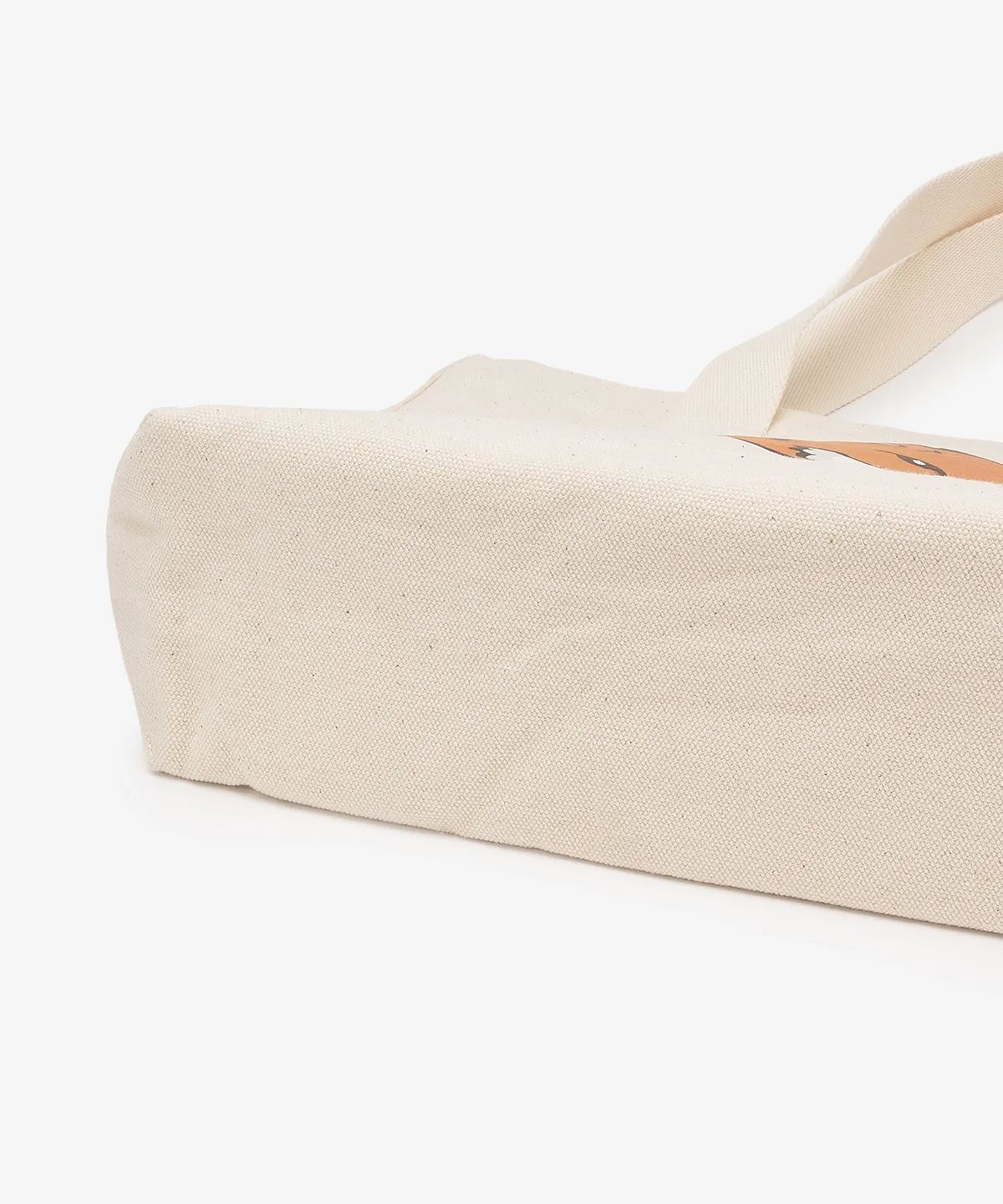 ★MAISON KITSUNE★ Fox Head Tote Bag Ecru LW05101WW0050P700 Maison Kitsuné - Fox Head Canvas tote bag Ecru - The Corner