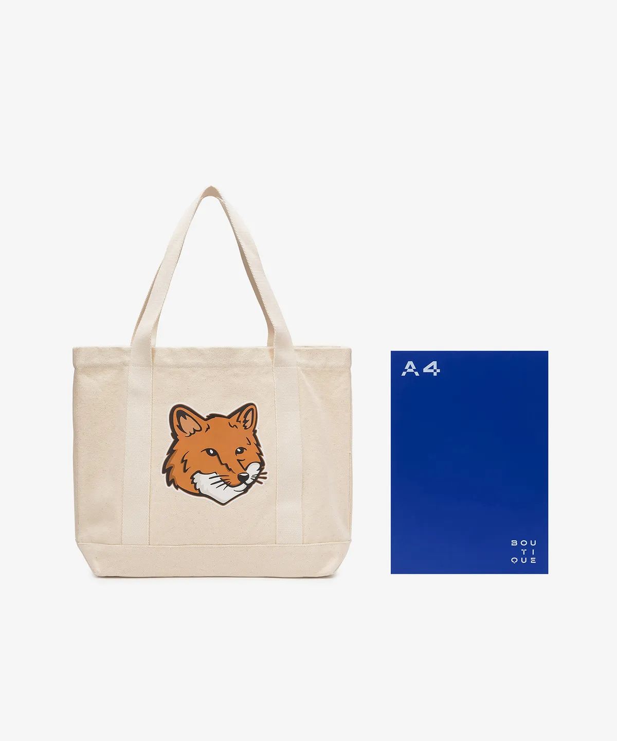★MAISON KITSUNE★ Fox Head Tote Bag Ecru LW05101WW0050P700 MUSINSA | MAISON KITSUNE Fox Head Tote Bag - Ecru
