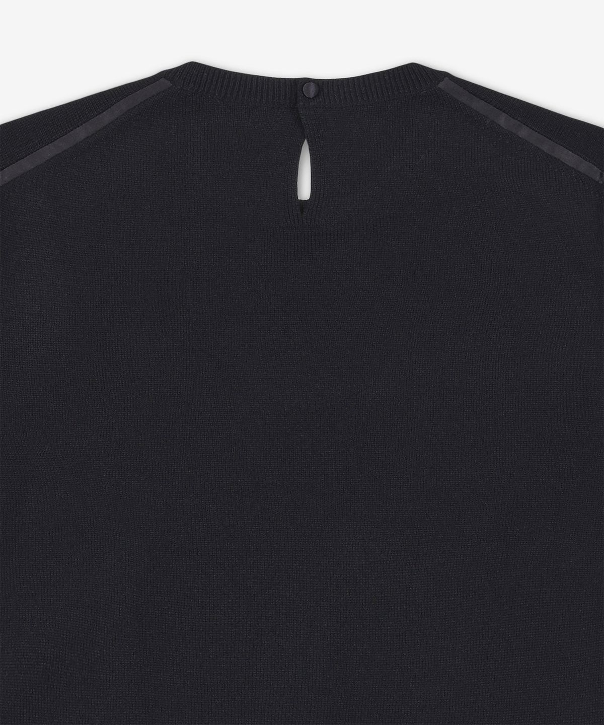생로랑(SAINT LAURENT) 울 크루넥 반소매 니트 - 블랙 / 800574Y76IY1000
