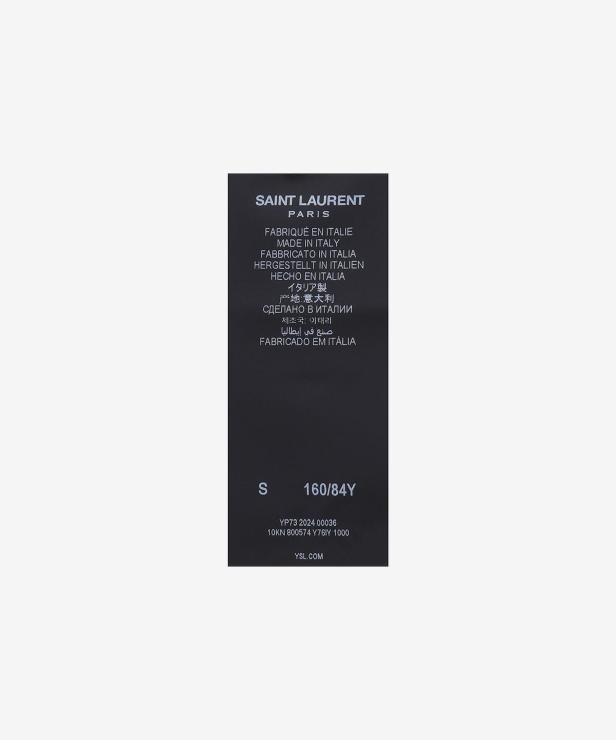 생로랑(SAINT LAURENT) 울 크루넥 반소매 니트 - 블랙 / 800574Y76IY1000