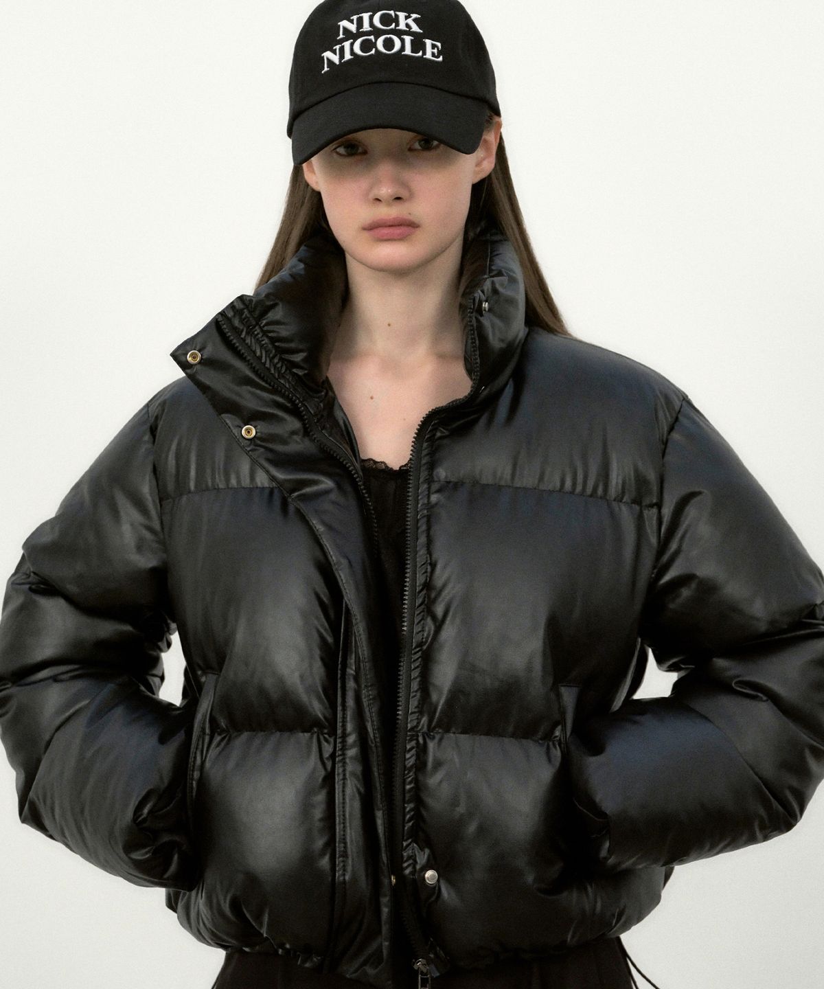 닉앤니콜(NICK&NICOLE) ORIGINALS NICOLE BALL CAP_BLACK WHITE