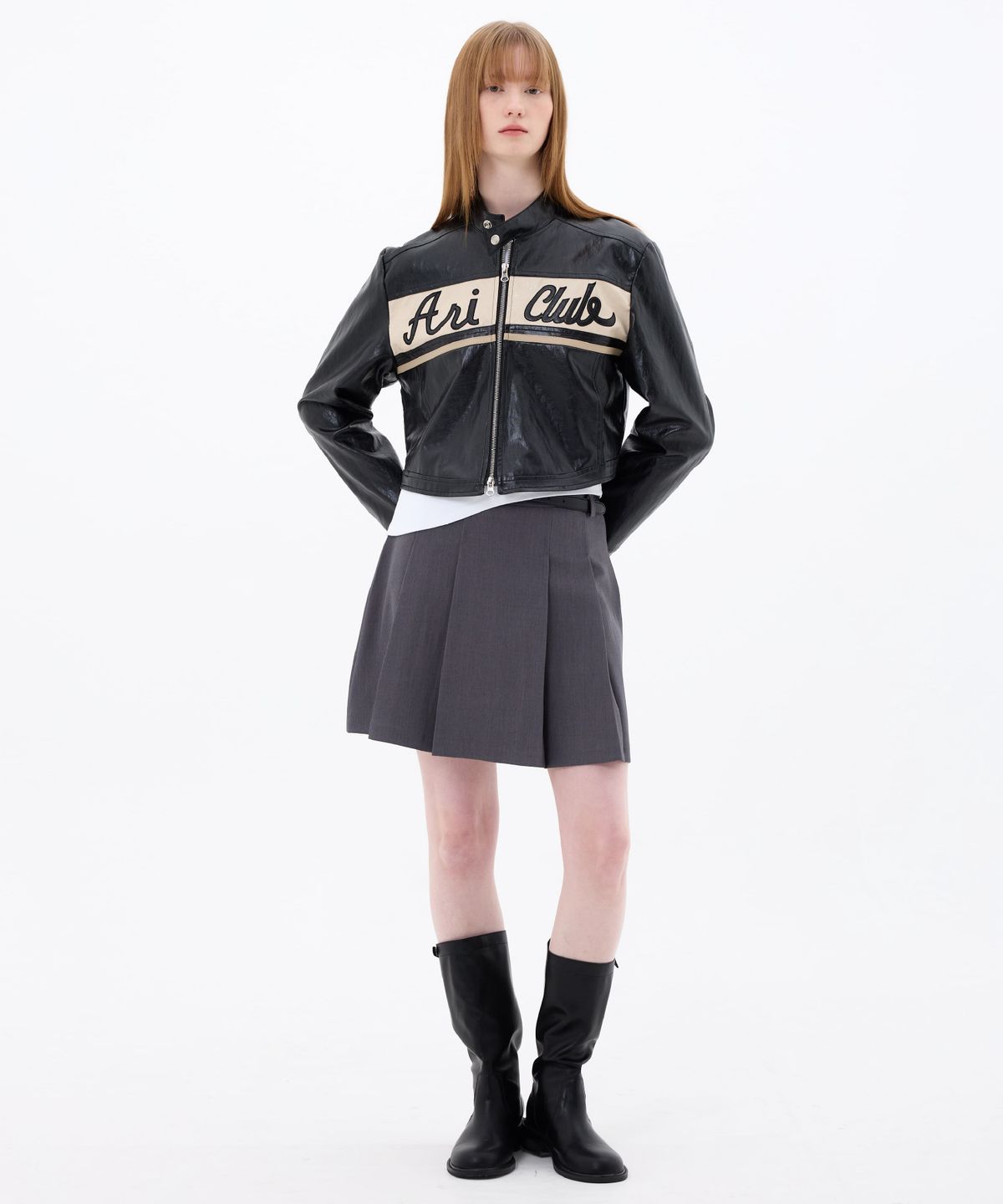 아리킴(ARIKIM) MOON NIGHT PLEATS SKIRT / CHARCOAL