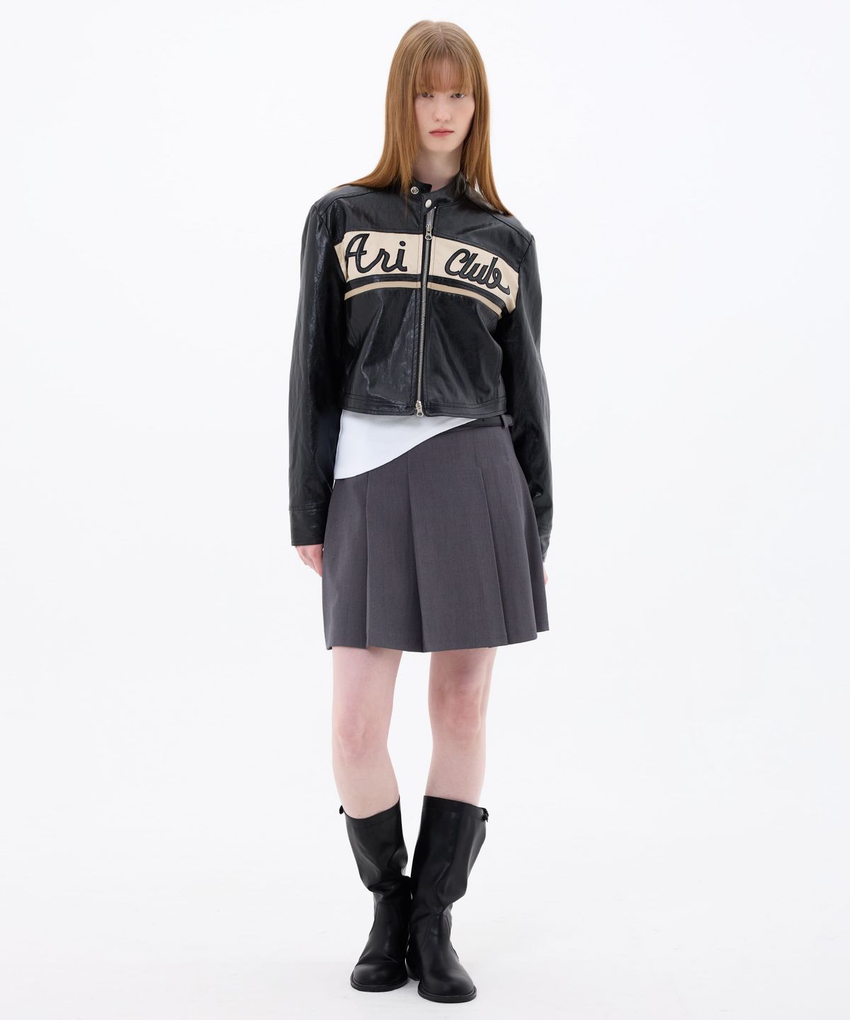 아리킴(ARIKIM) MOON NIGHT PLEATS SKIRT / CHARCOAL