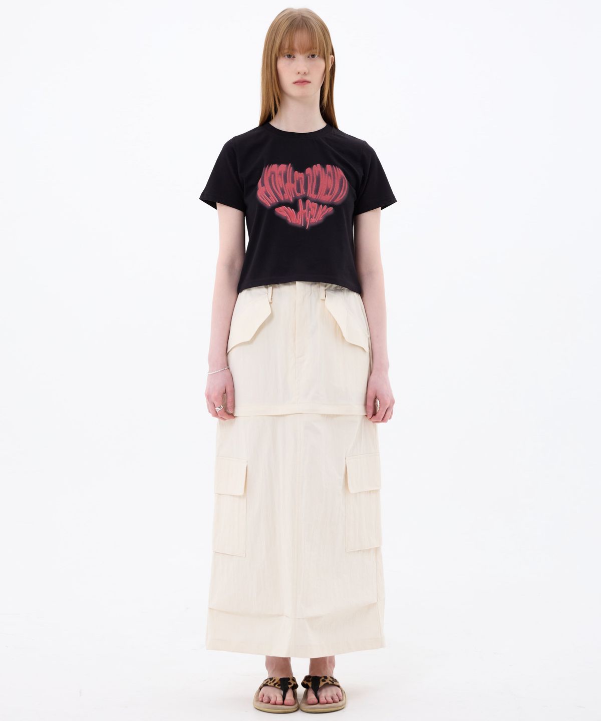 아리킴(ARIKIM) DOUBLE CUT CAGO SKIRT / IVORY