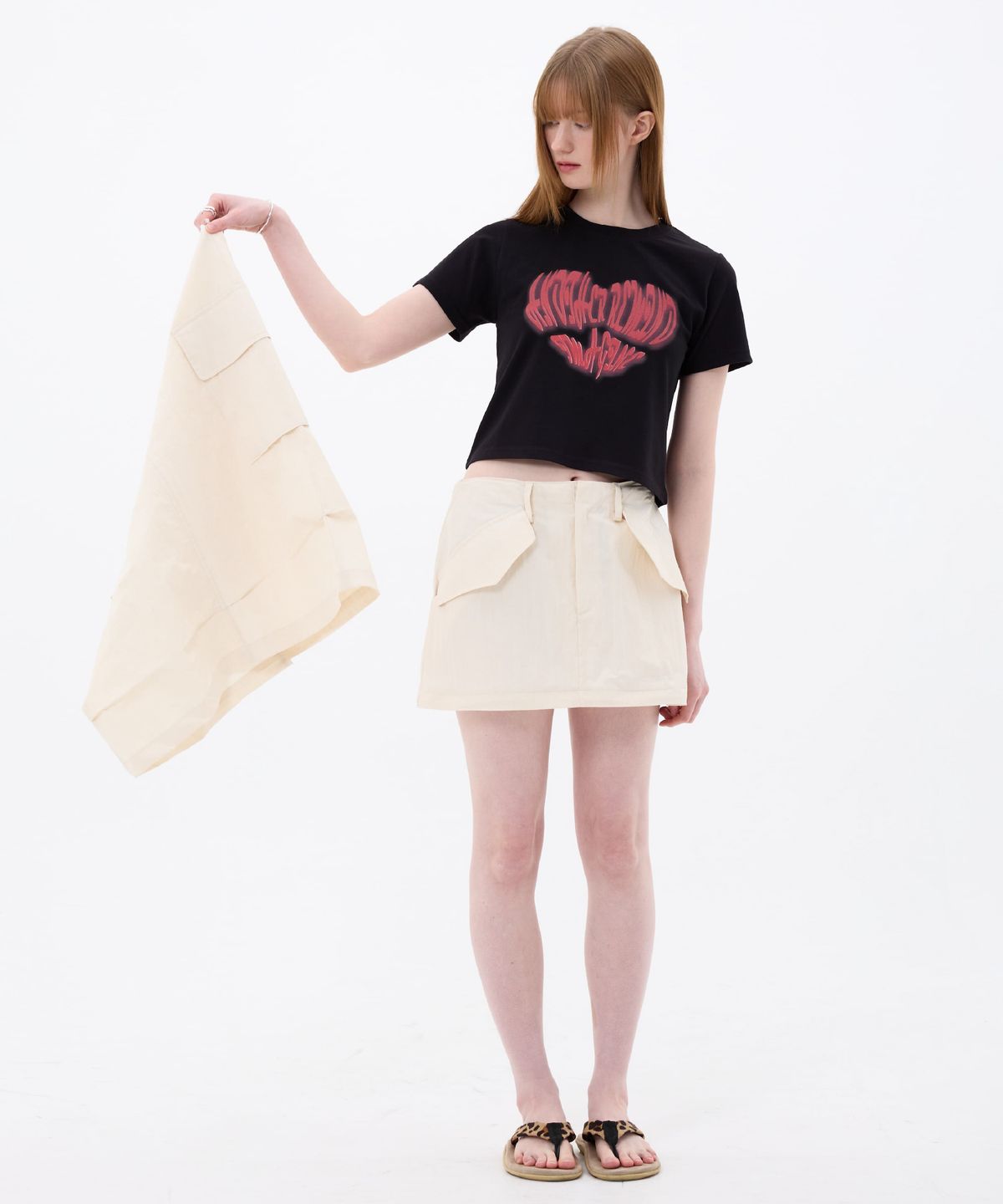 아리킴(ARIKIM) DOUBLE CUT CAGO SKIRT / IVORY