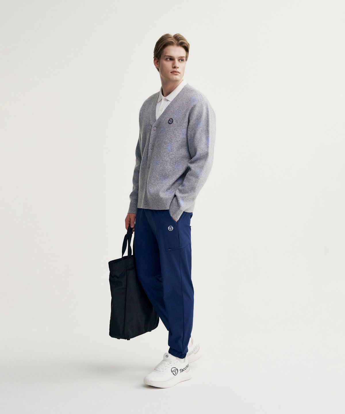 세르지오 타키니(SERGIO TACCHINI) M 데일리 브이넥 가디건 (Melange Grey)