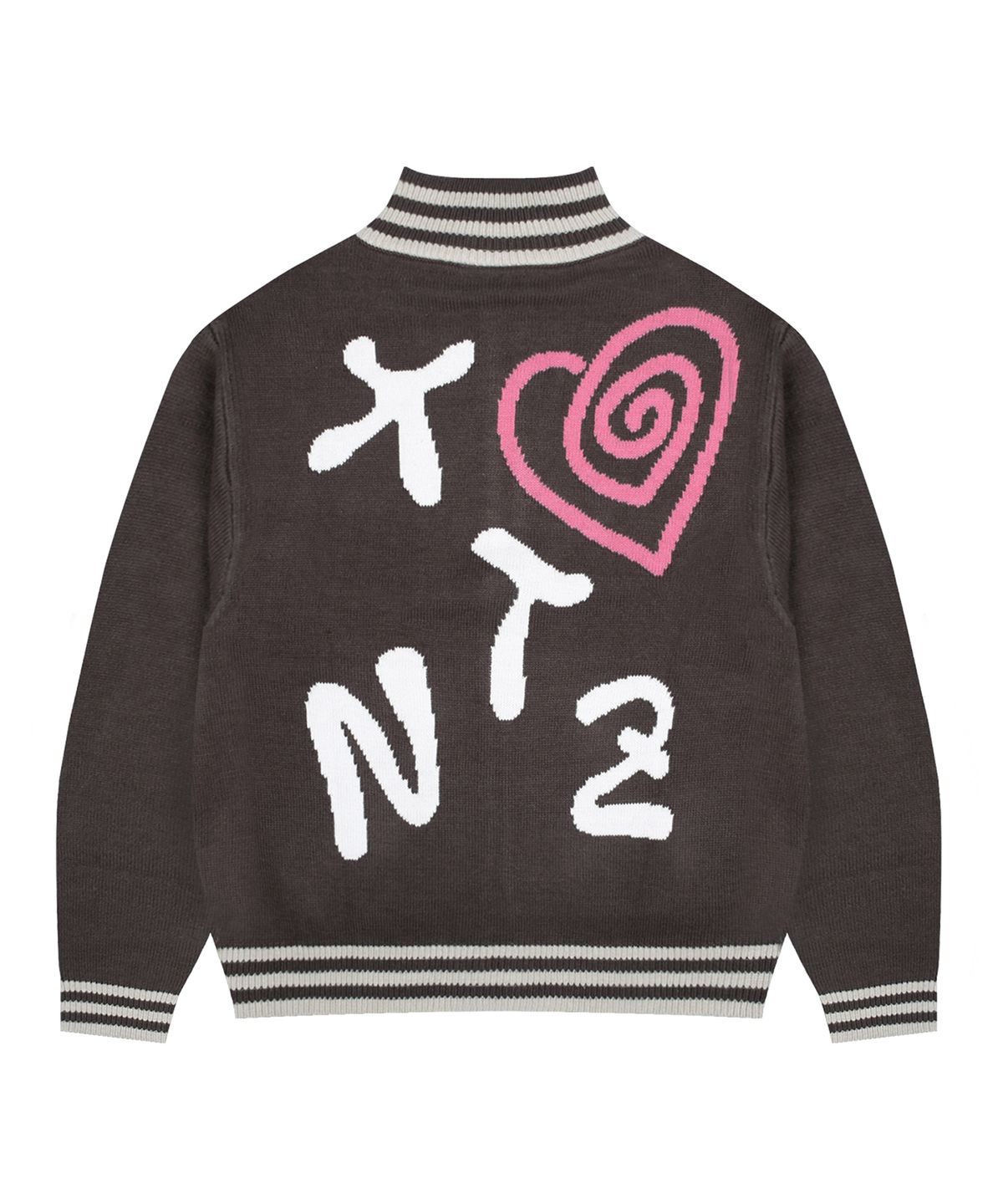 엑스톤즈(XTONZ) XTK117 르브론 트랙 니트 집업 (BROWN)