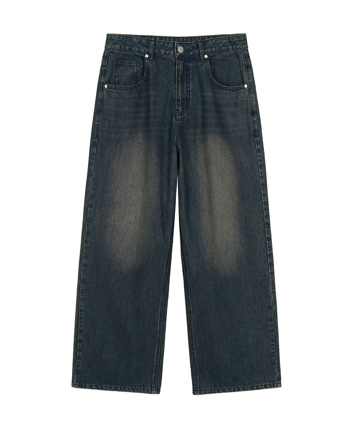 엑스컨테이너(EXCONTAINER) 빈티지 워시드 와이드 데님 팬츠 (DEEP INDIGO)