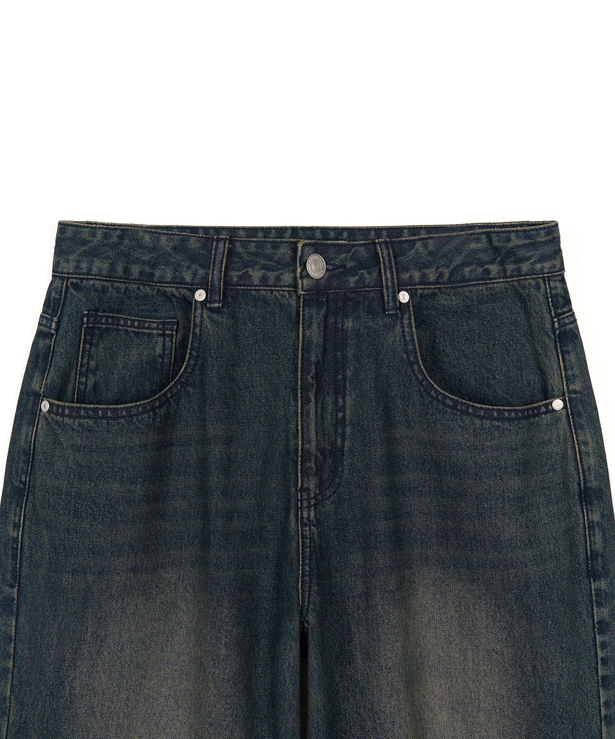 엑스컨테이너(EXCONTAINER) 빈티지 워시드 와이드 데님 팬츠 (DEEP INDIGO)