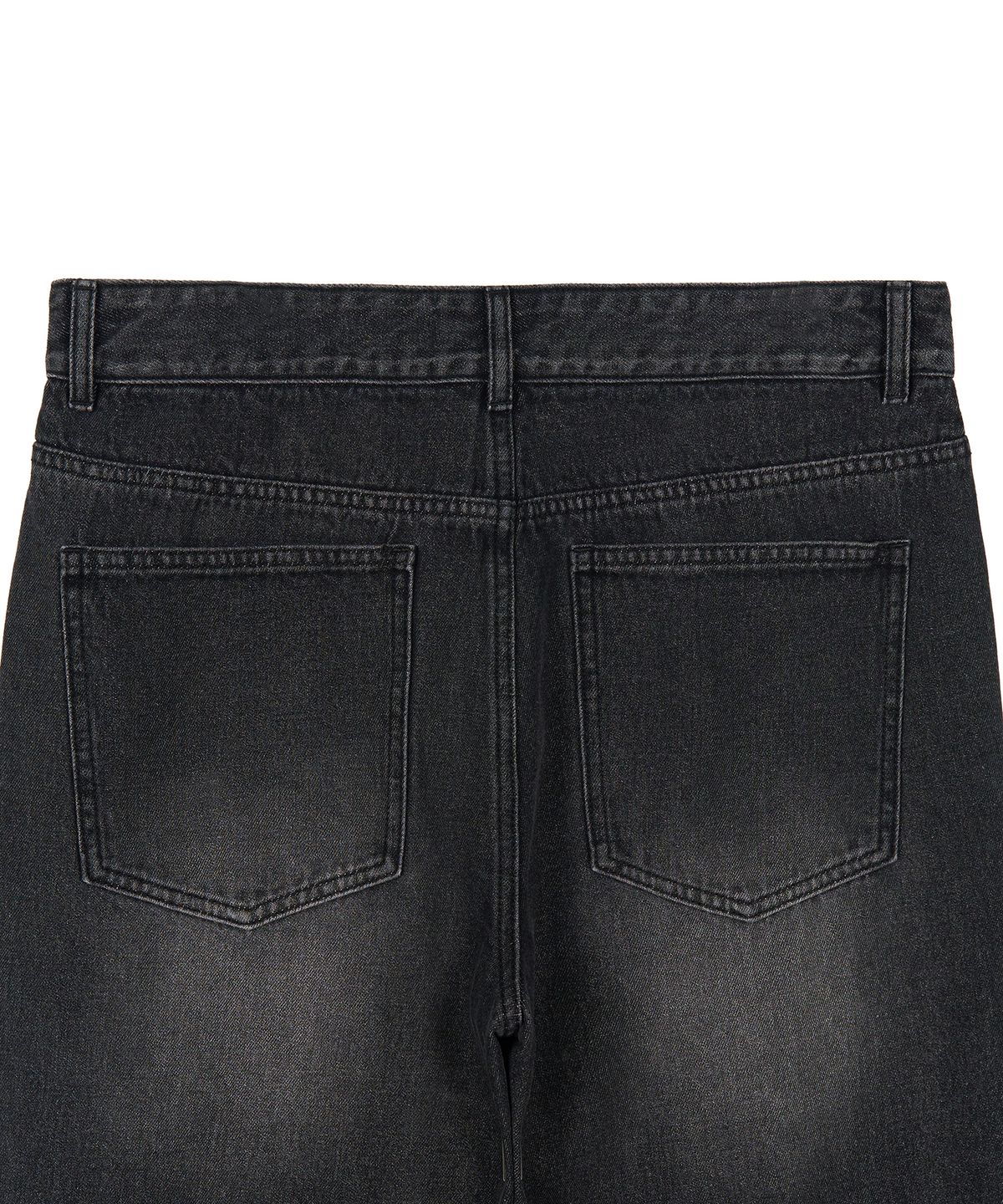 엑스컨테이너(EXCONTAINER) 세미 와이드 부츠컷 데님 팬츠 (WASHED BLACK)