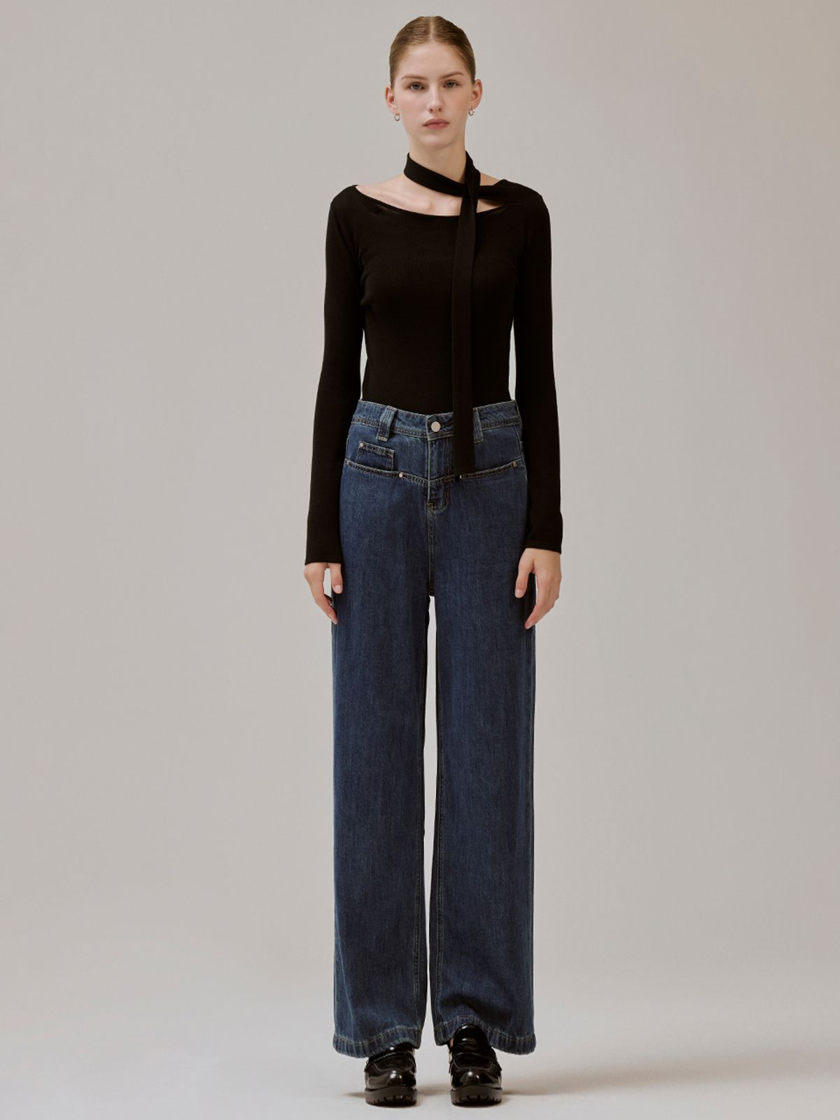 헌치(HUNCH) York semi wide denim pants