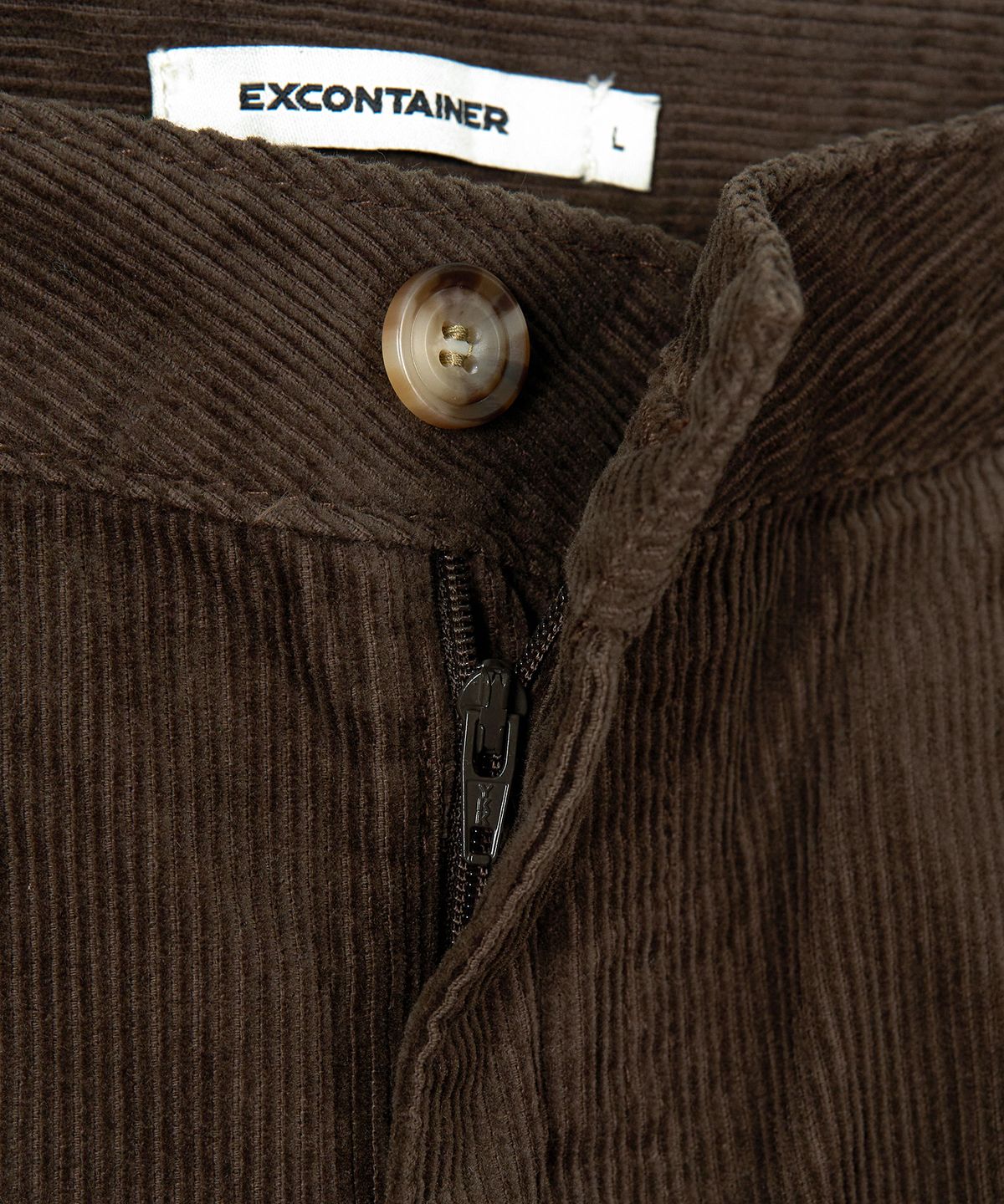 엑스컨테이너(EXCONTAINER) 원턱 와이드 코듀로이 팬츠 (BROWN)
