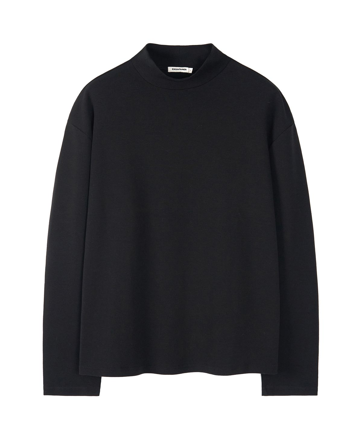 엑스컨테이너(EXCONTAINER) 데일리 소프트 모크넥 티셔츠 (BLACK)