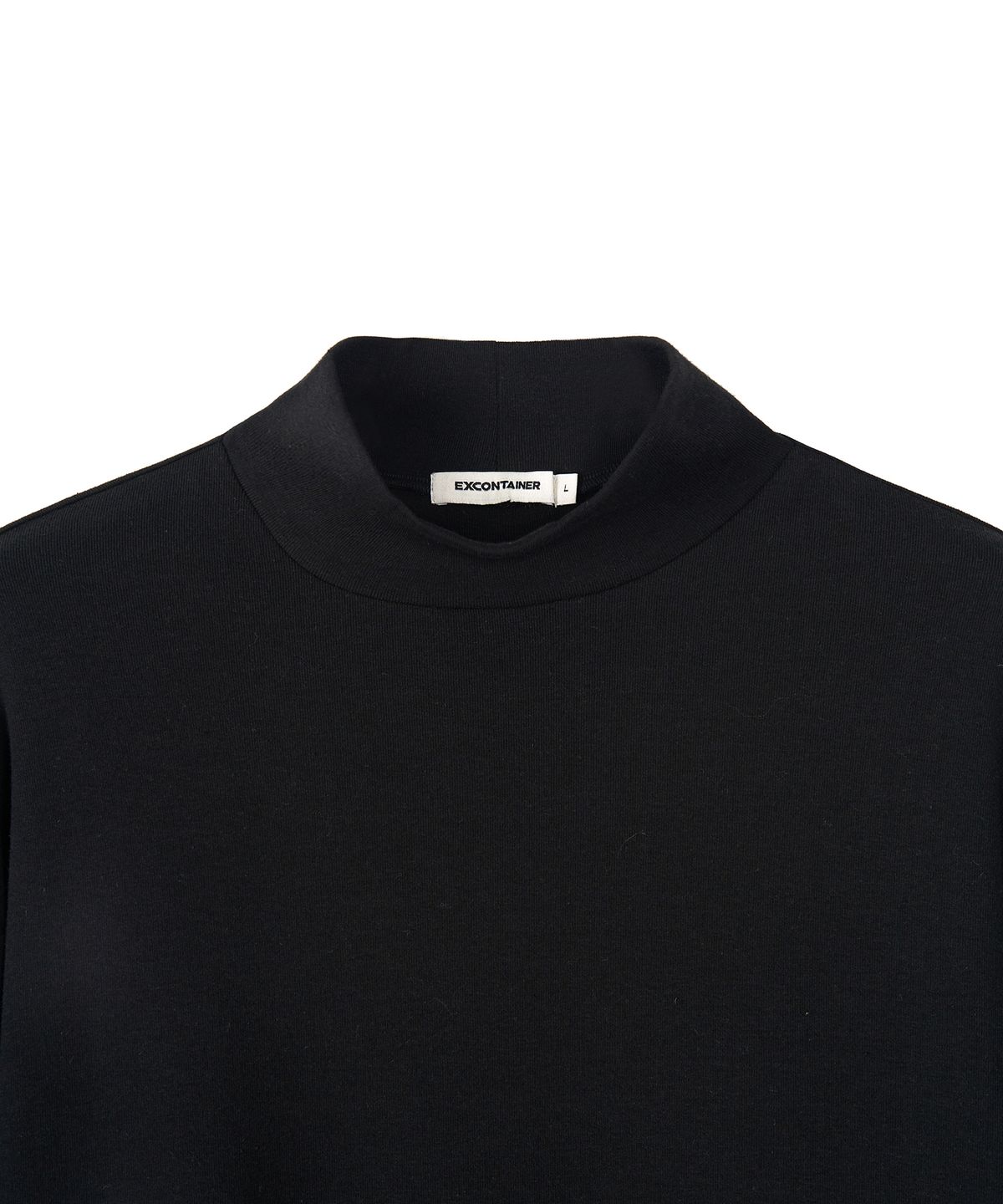 엑스컨테이너(EXCONTAINER) 데일리 소프트 모크넥 티셔츠 (BLACK)
