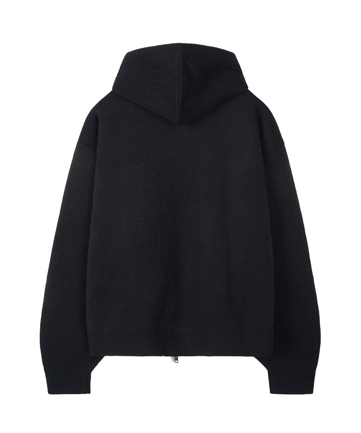 엑스컨테이너(EXCONTAINER) 자카드 투웨이 후드 니트 집업 (BLACK)