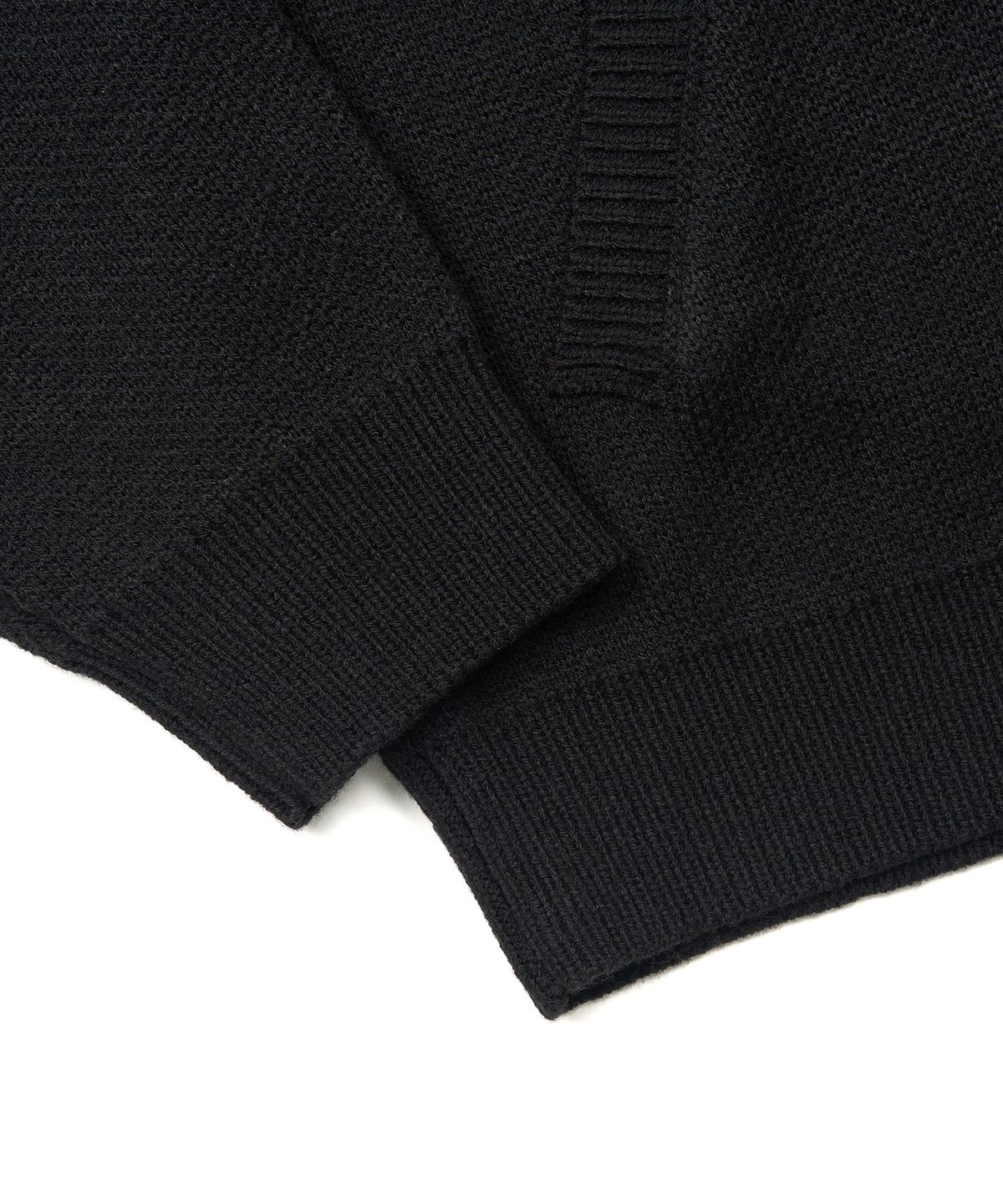 엑스컨테이너(EXCONTAINER) 자카드 투웨이 후드 니트 집업 (BLACK)
