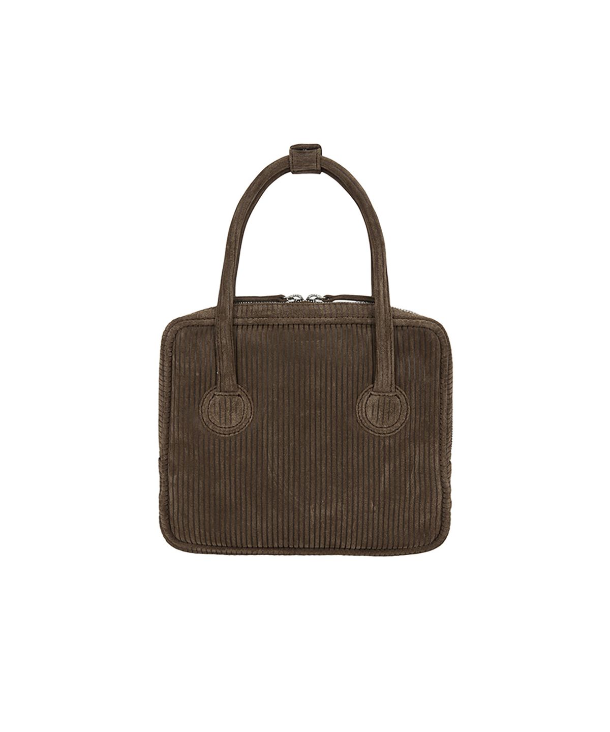 마지셔우드(MARGESHERWOOD) PIPING SLIM TOTE_cocoa corduroy suede