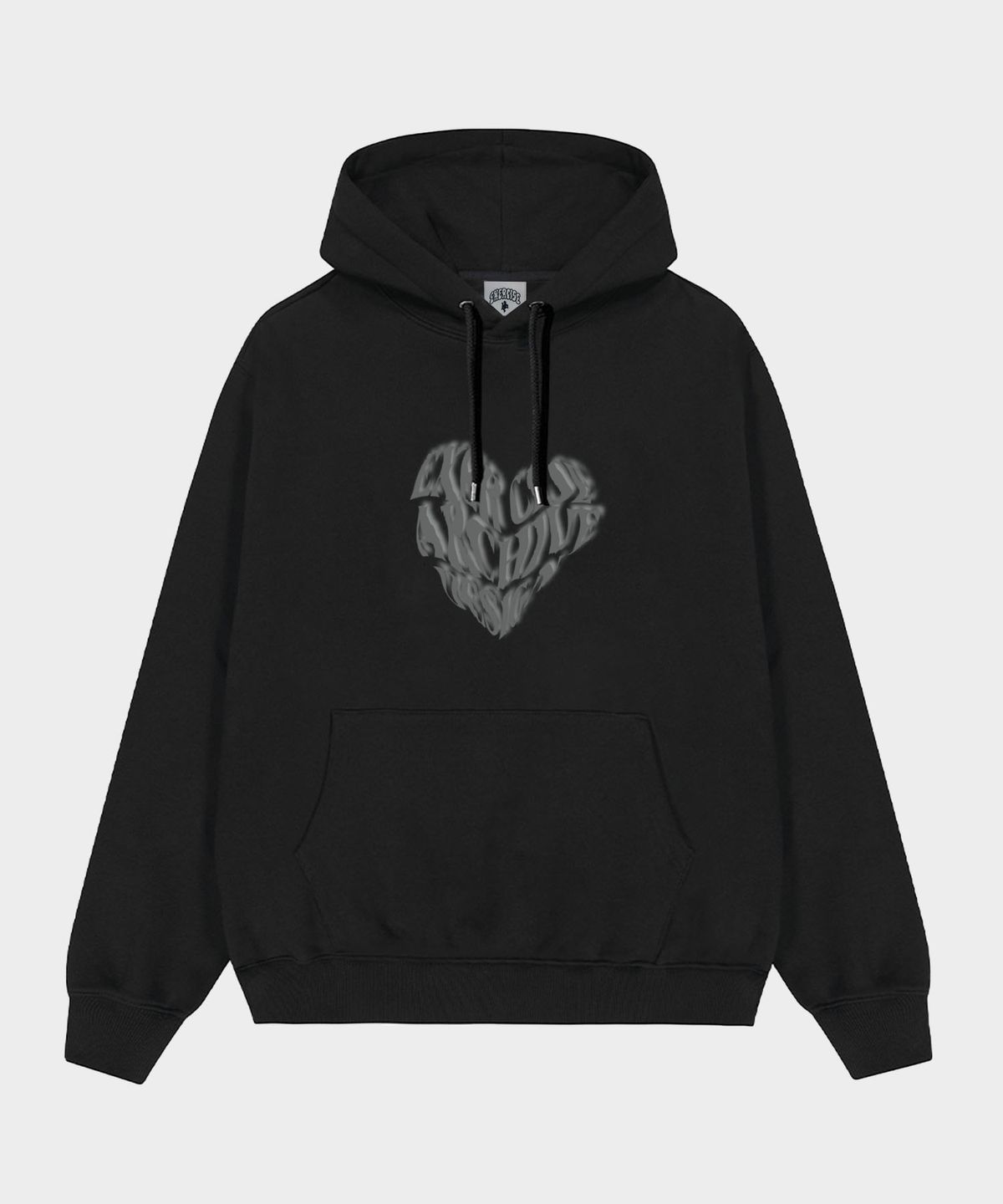 엑서사이즈(EXERCISE) HEART LOGO HOODIE_BLACK