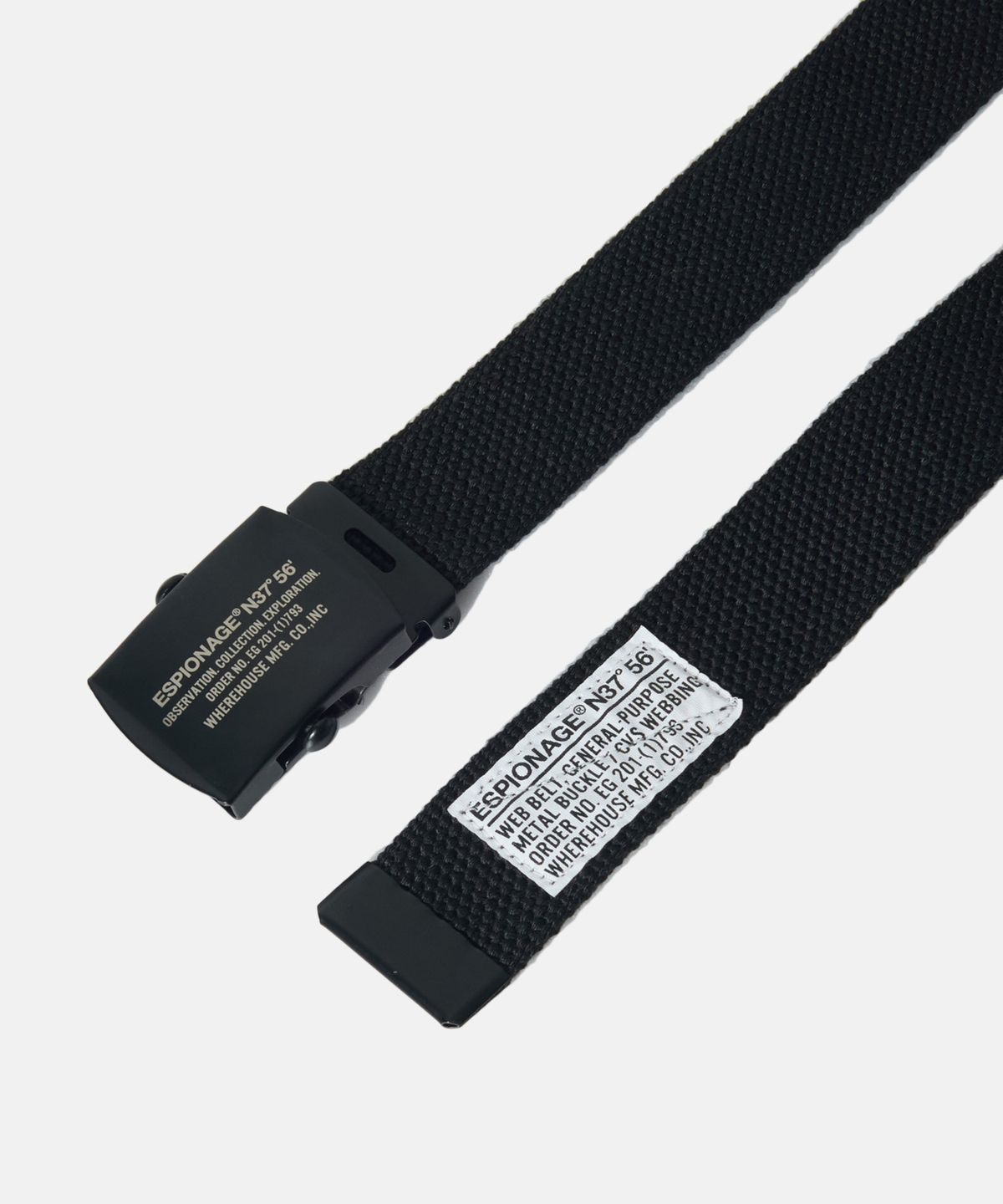 에스피오나지(ESPIONAGE) Military Web Belt Black Buckle/Black