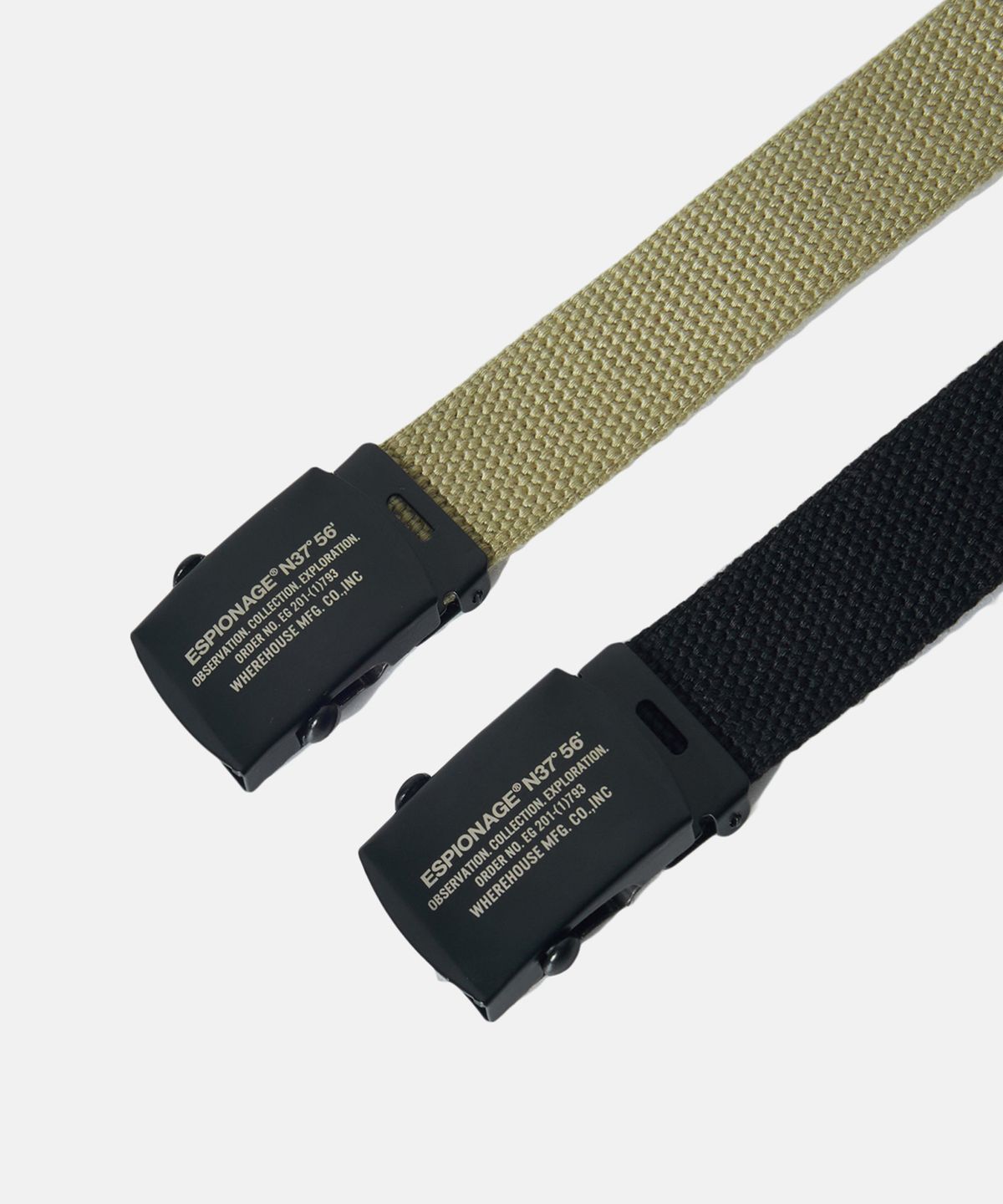 에스피오나지(ESPIONAGE) Military Web Belt Black Buckle/Black