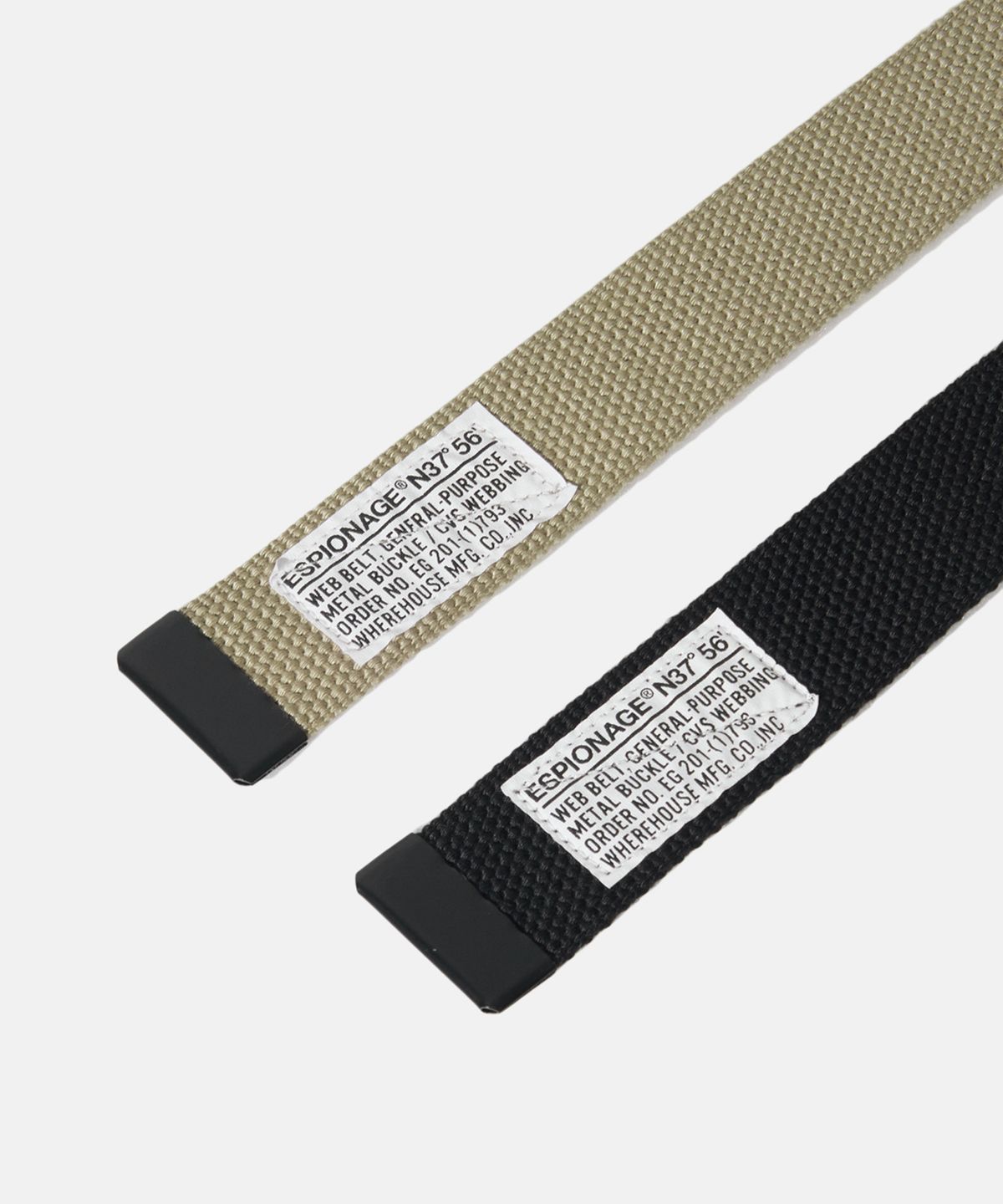 에스피오나지(ESPIONAGE) Military Web Belt Black Buckle/Black