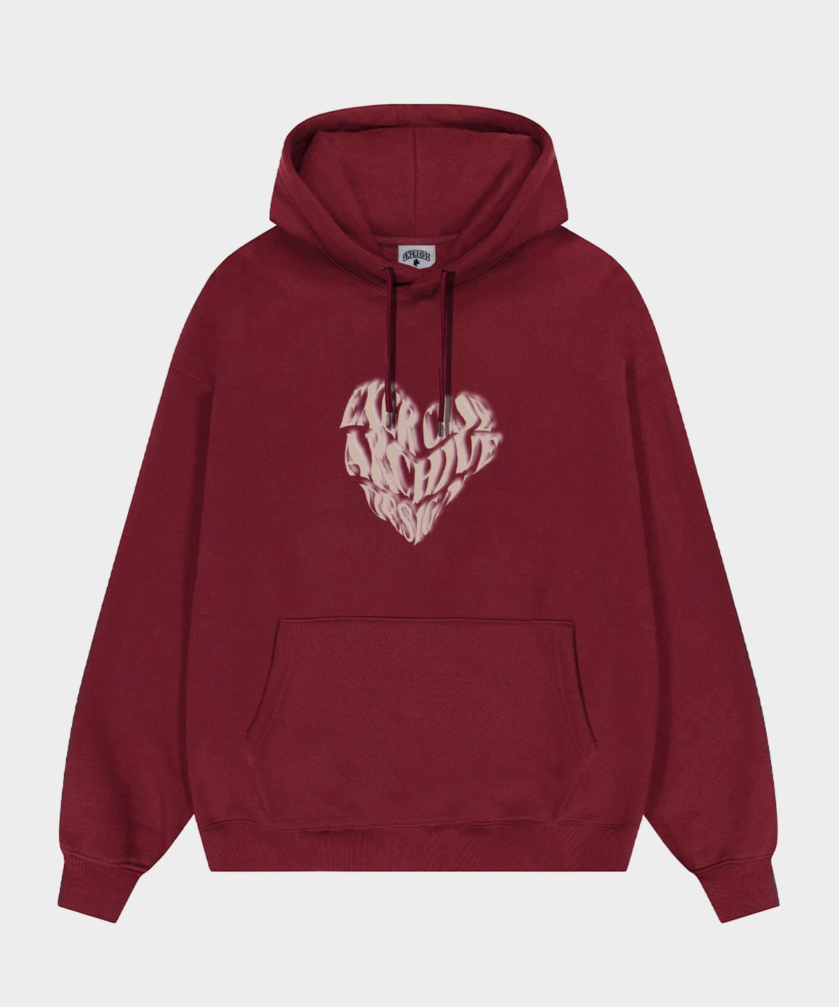 엑서사이즈(EXERCISE) HEART LOGO HOODIE_BURGUNDY