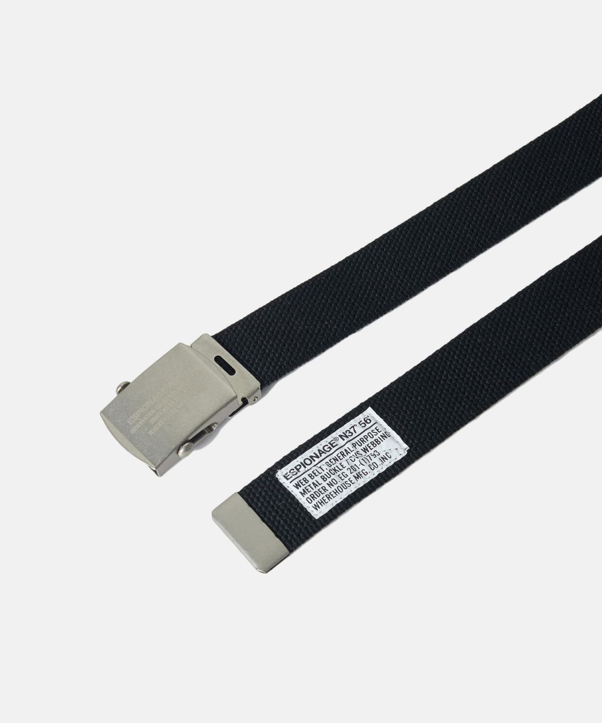 에스피오나지(ESPIONAGE) Military Web Belt Silver Buckle/Black