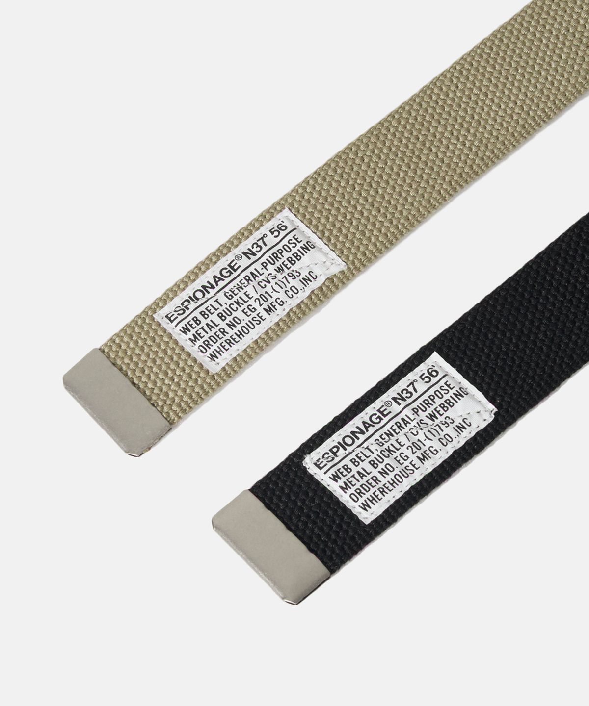 에스피오나지(ESPIONAGE) Military Web Belt Silver Buckle/Black
