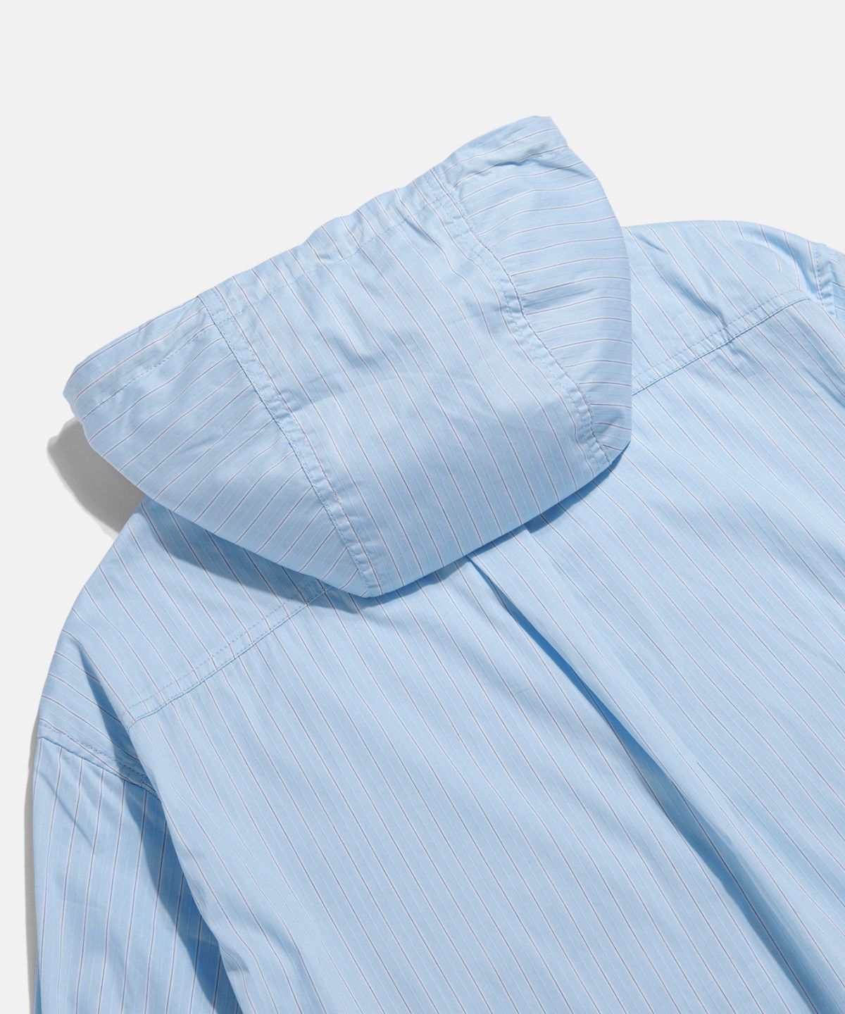에스피오나지(ESPIONAGE) Hooded Over Shirt Jacket Blue Stripe