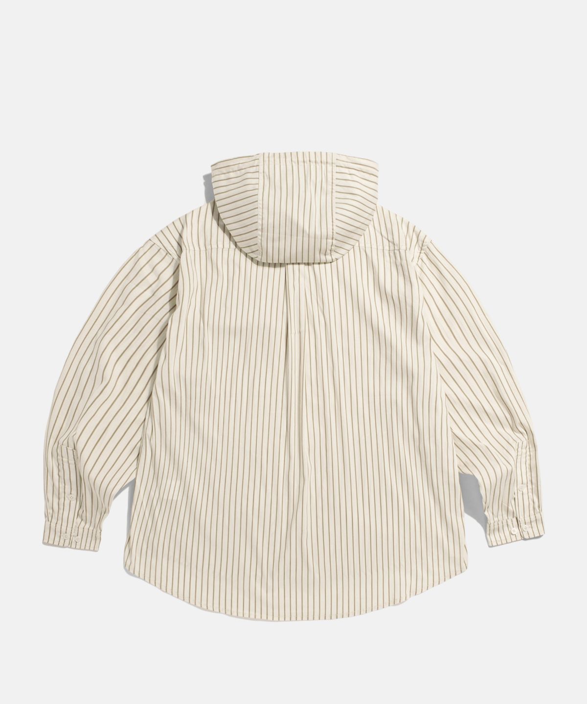 에스피오나지(ESPIONAGE) Hooded Over Shirt Jacket Ivory Stripe