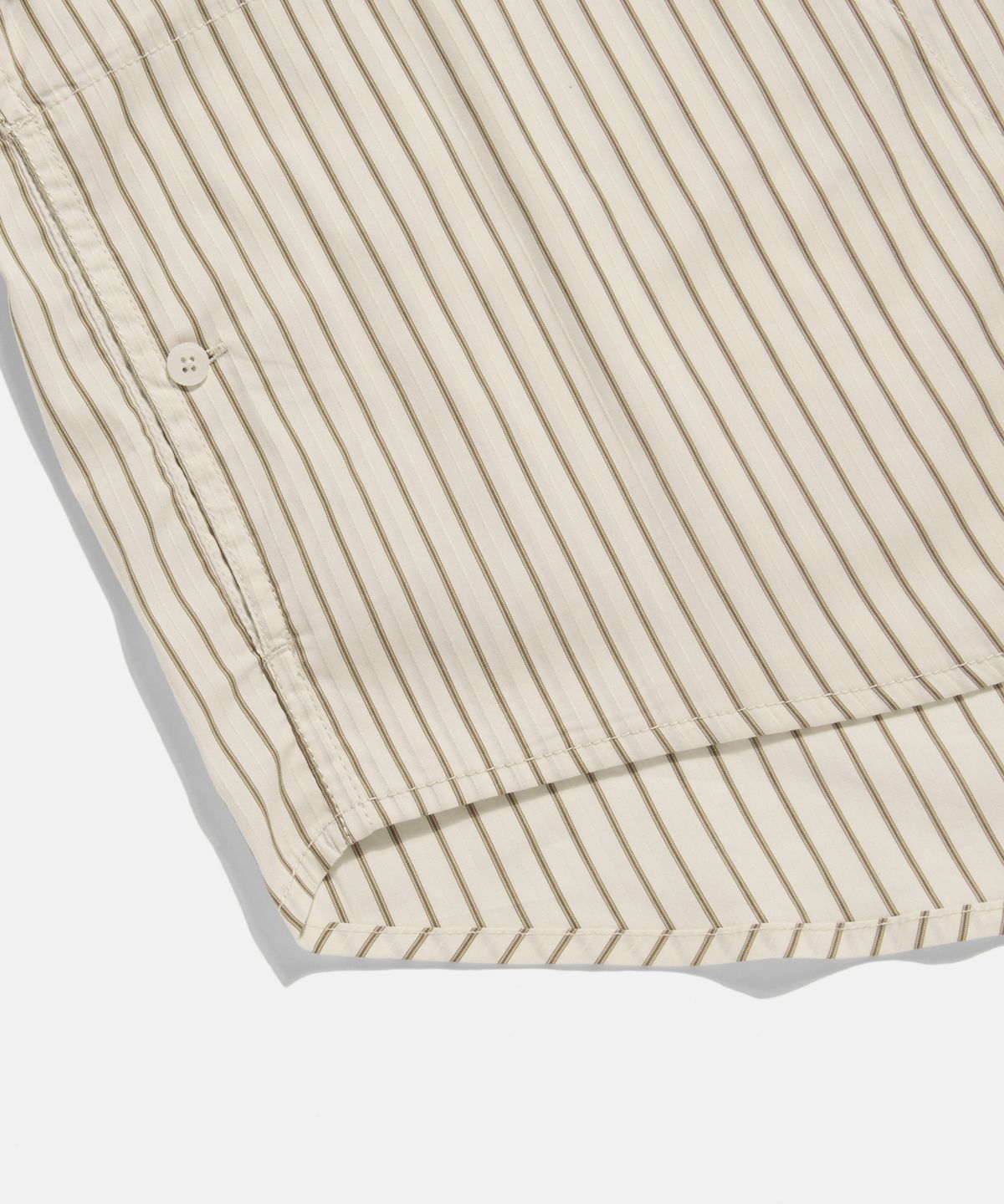 에스피오나지(ESPIONAGE) Hooded Over Shirt Jacket Ivory Stripe