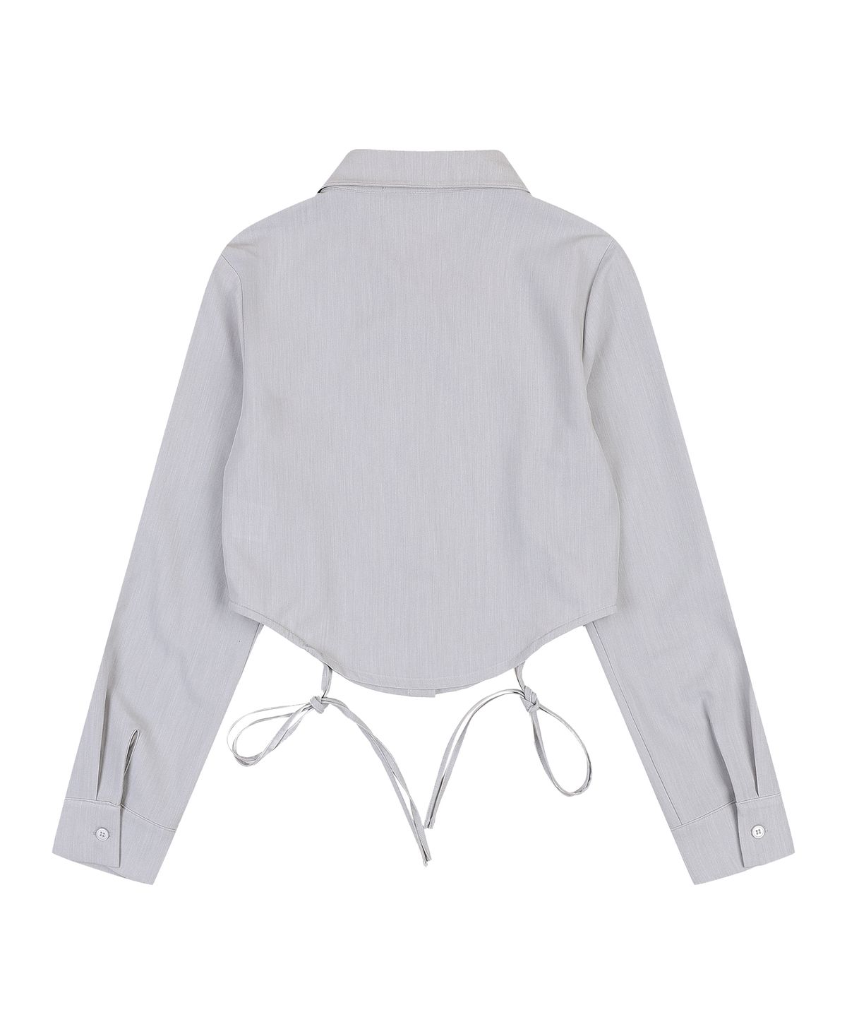 델리센트(DELICCENT) 미우 스트링 크롭 셔츠 [LIGHT GRAY]