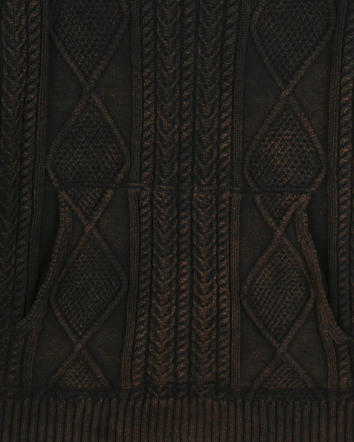 비슬로우(BESLOW) FISHERMAN CABLE KNIT HOODIE WASHED BLACK