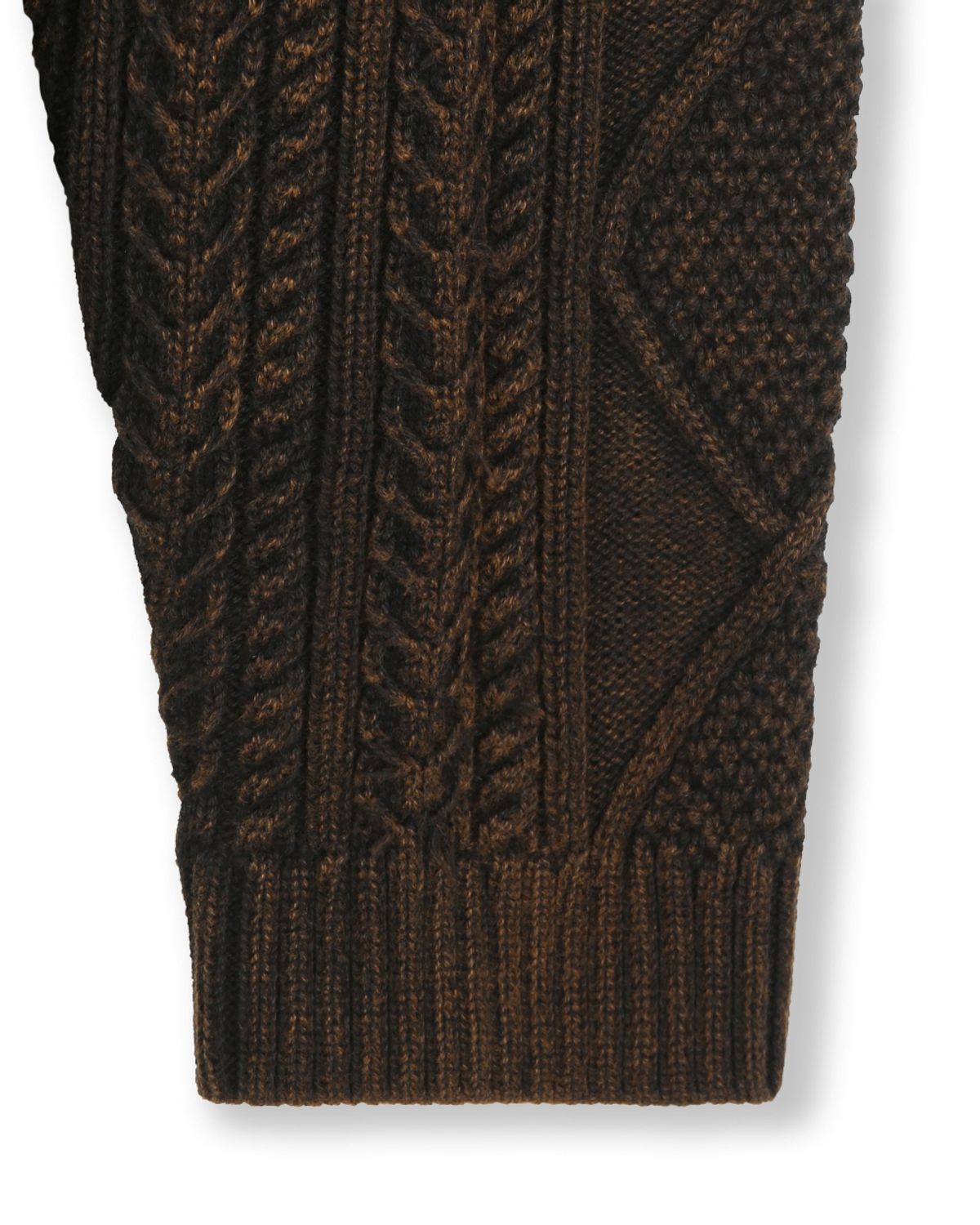 비슬로우(BESLOW) FISHERMAN CABLE KNIT HOODIE WASHED BLACK