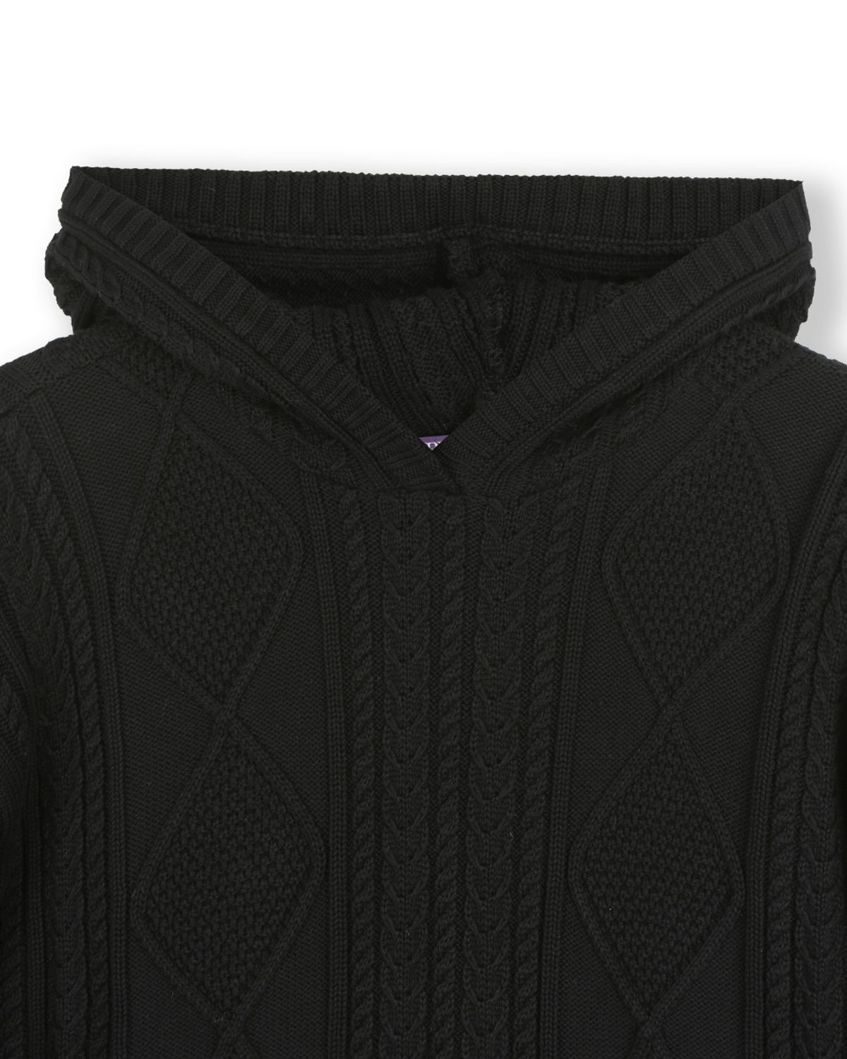 비슬로우(BESLOW) FISHERMAN CABLE KNIT HOODIE BLACK