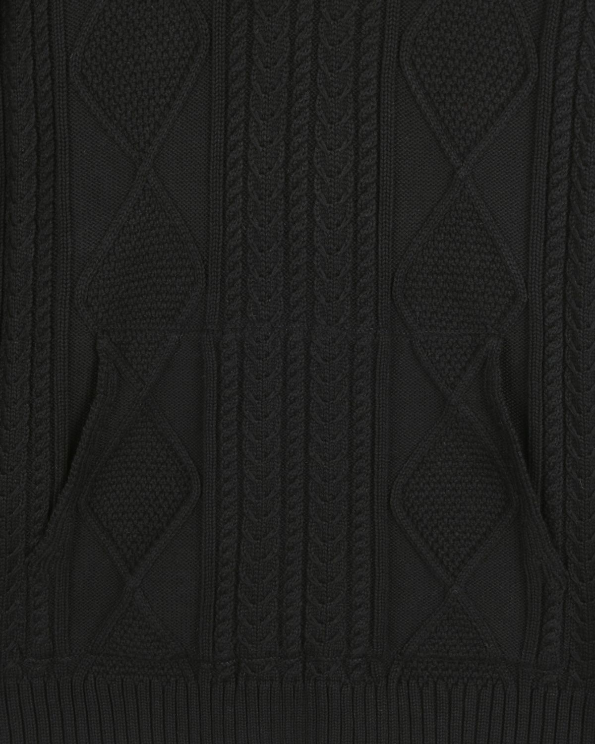 비슬로우(BESLOW) FISHERMAN CABLE KNIT HOODIE BLACK