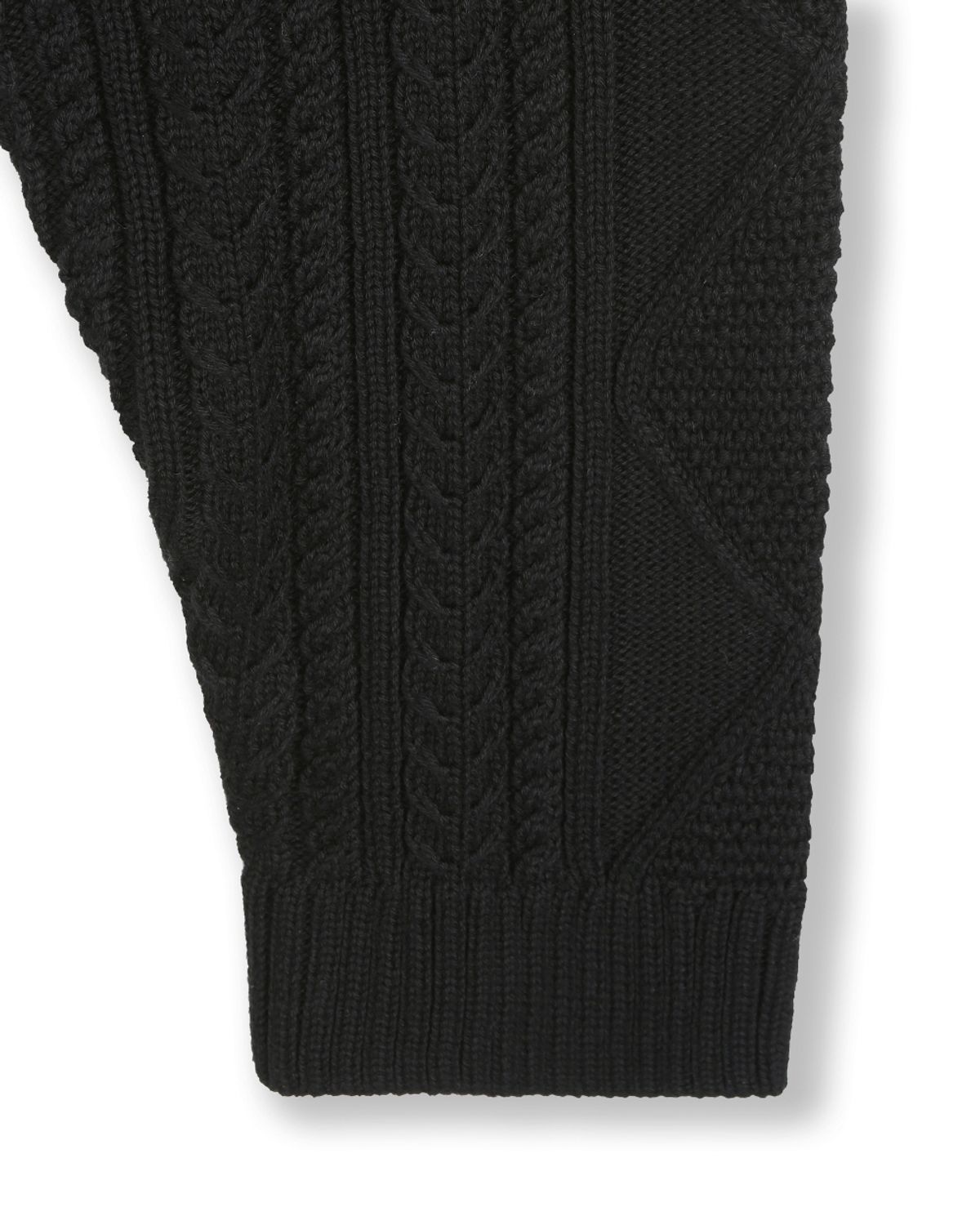 비슬로우(BESLOW) FISHERMAN CABLE KNIT HOODIE BLACK